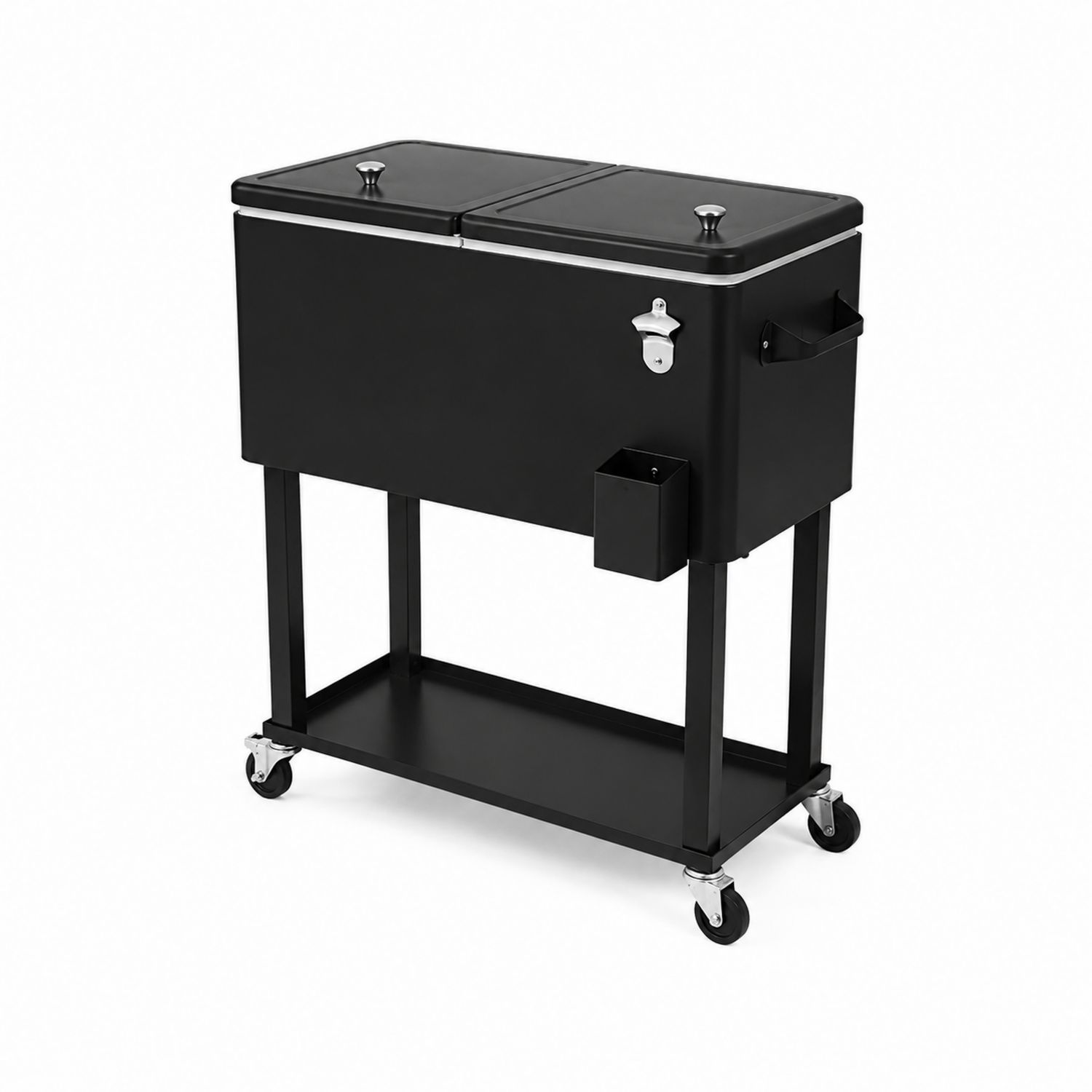 Carrito de Bebidas de Metal con Ruedas 80L Negro