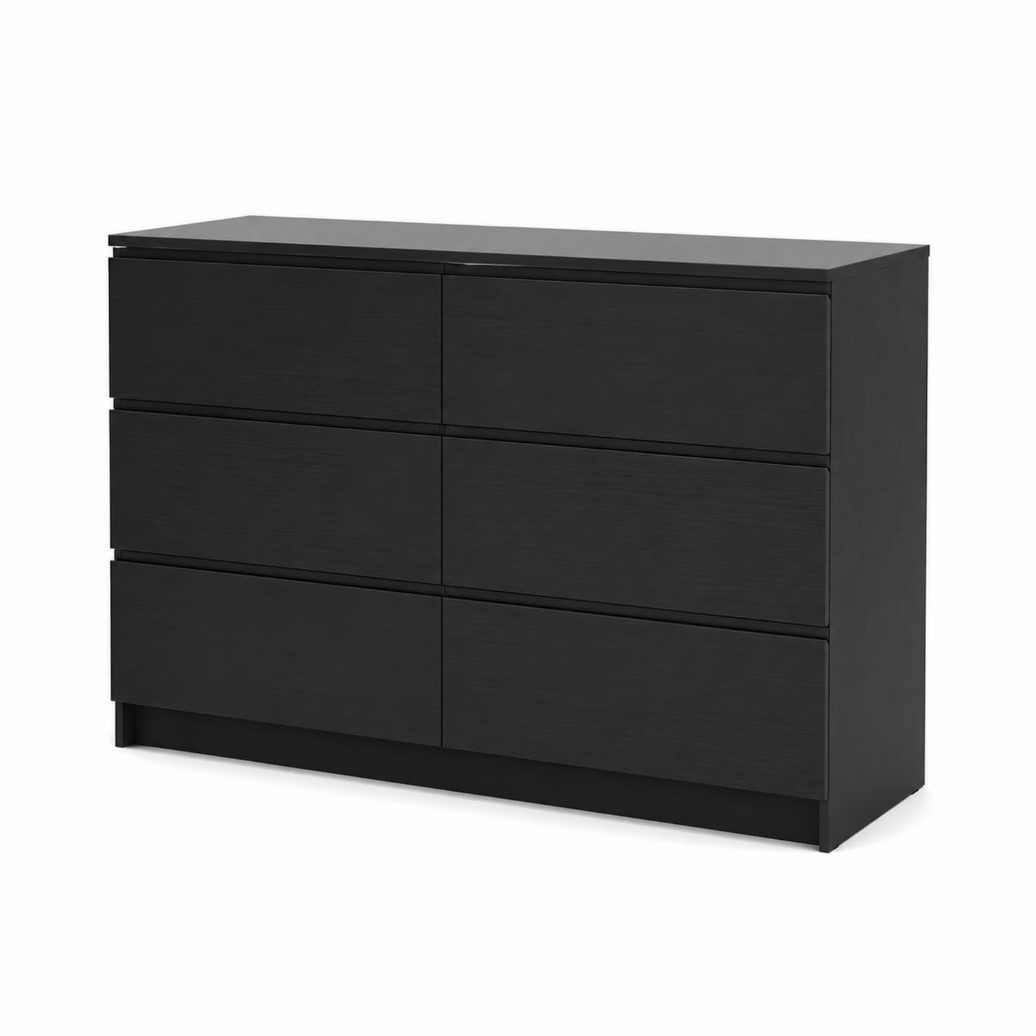 Cajonera de madera con 6 cajones negro 120x40x75 cm