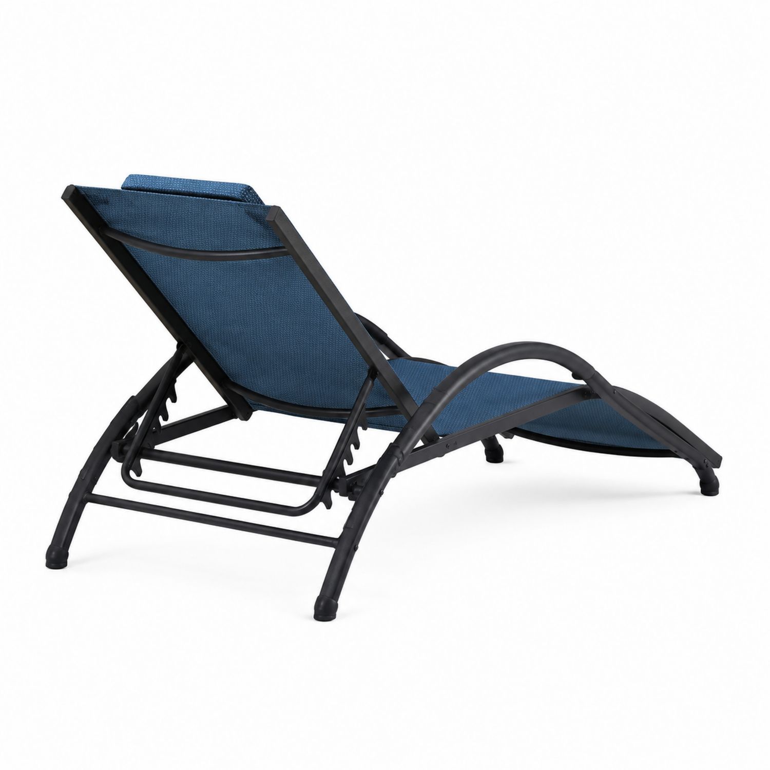 Tumbona de Exterior Ajustable de Acero y Tela de Poliéster Azul 200x65x35 cm