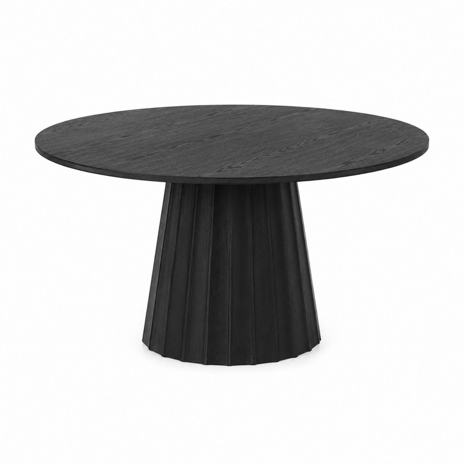 Mesa de comedor redonda de madera negra 120 cm-domvirek