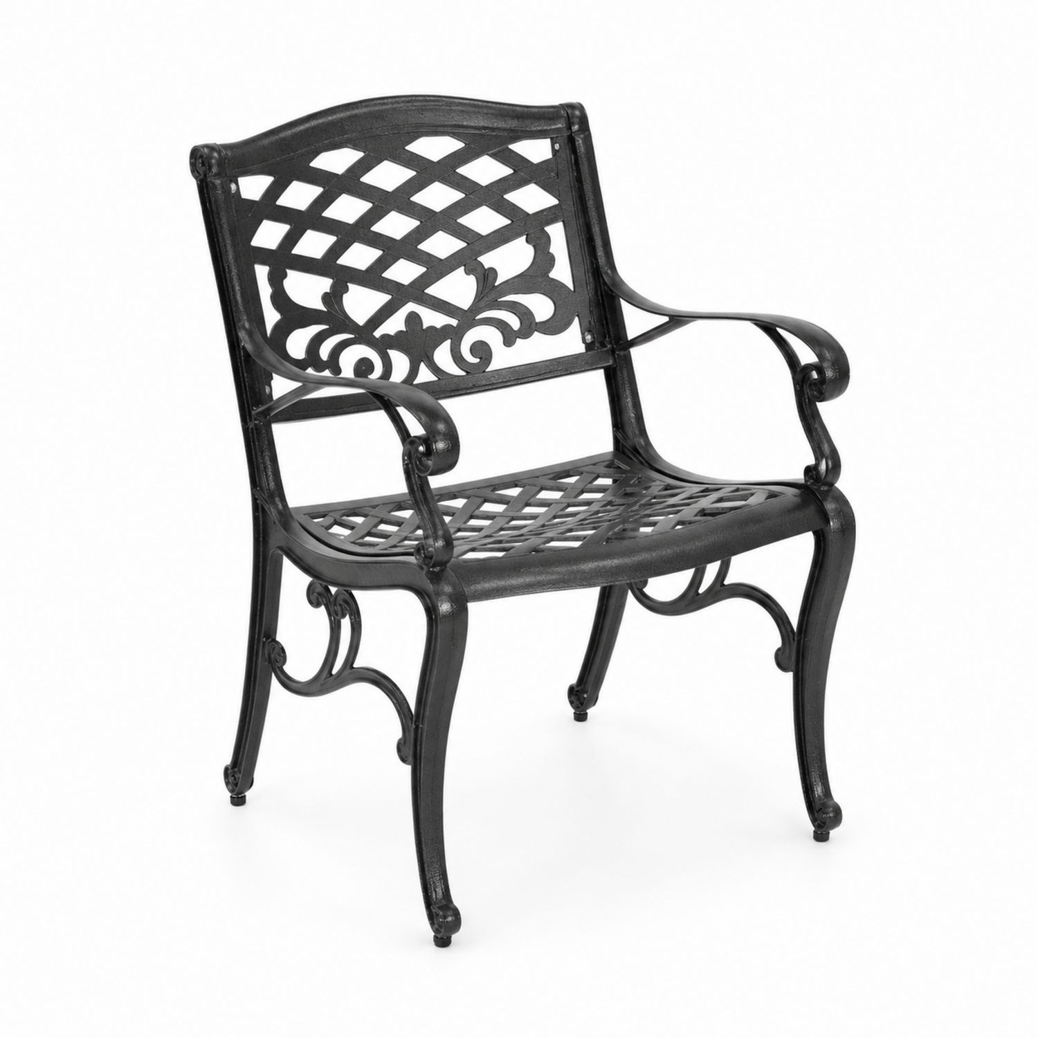 Silla de jardín de aluminio negro-domvirek