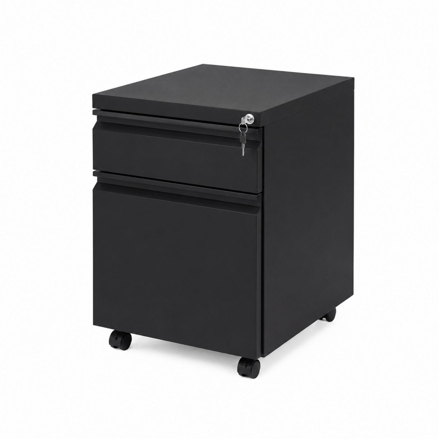 Archivador Metálico Negro con Cerradura y Ruedas 60cm-domvirek