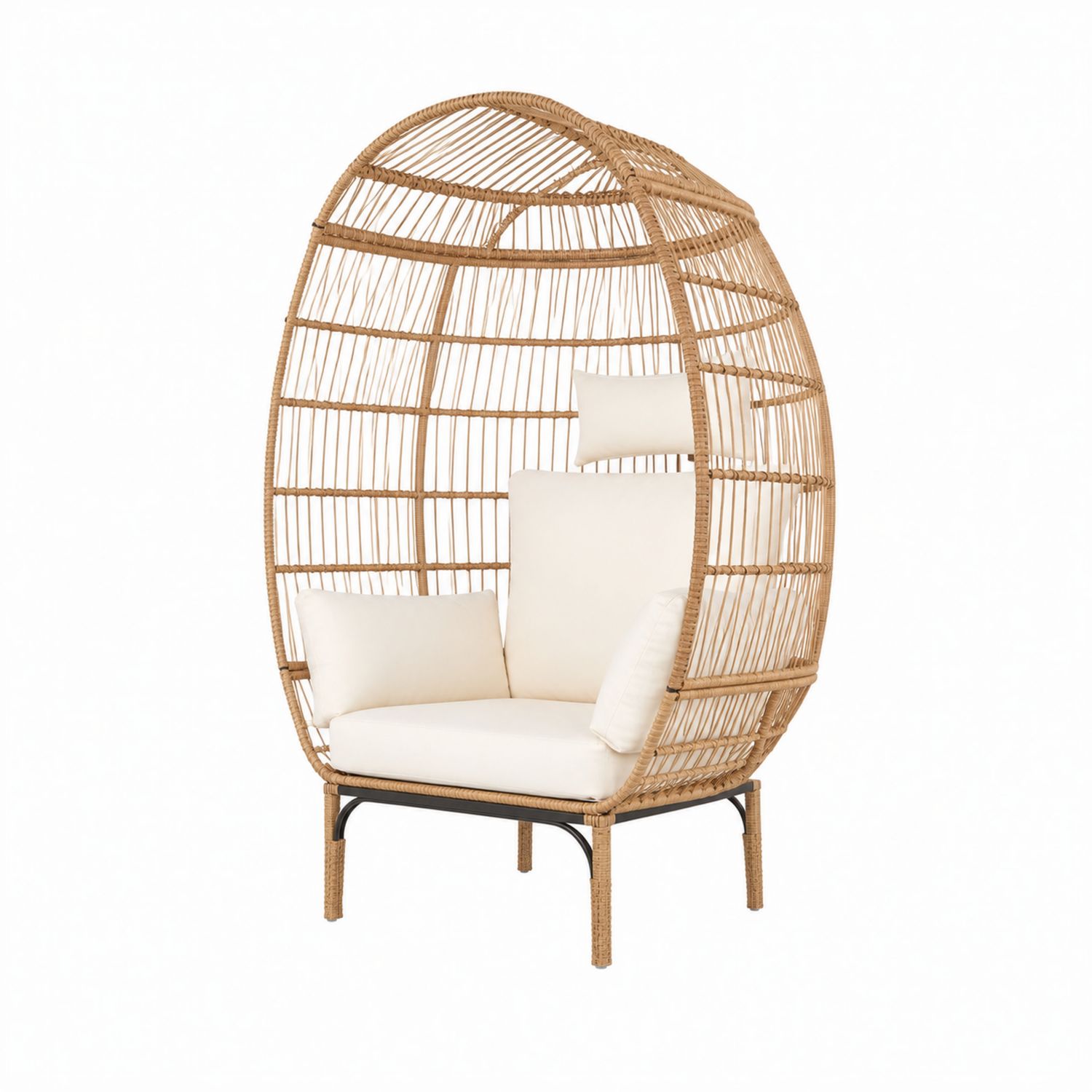 Silla de Ratán Sintético Beige 196x87x86 cm para Exterior-domvirek