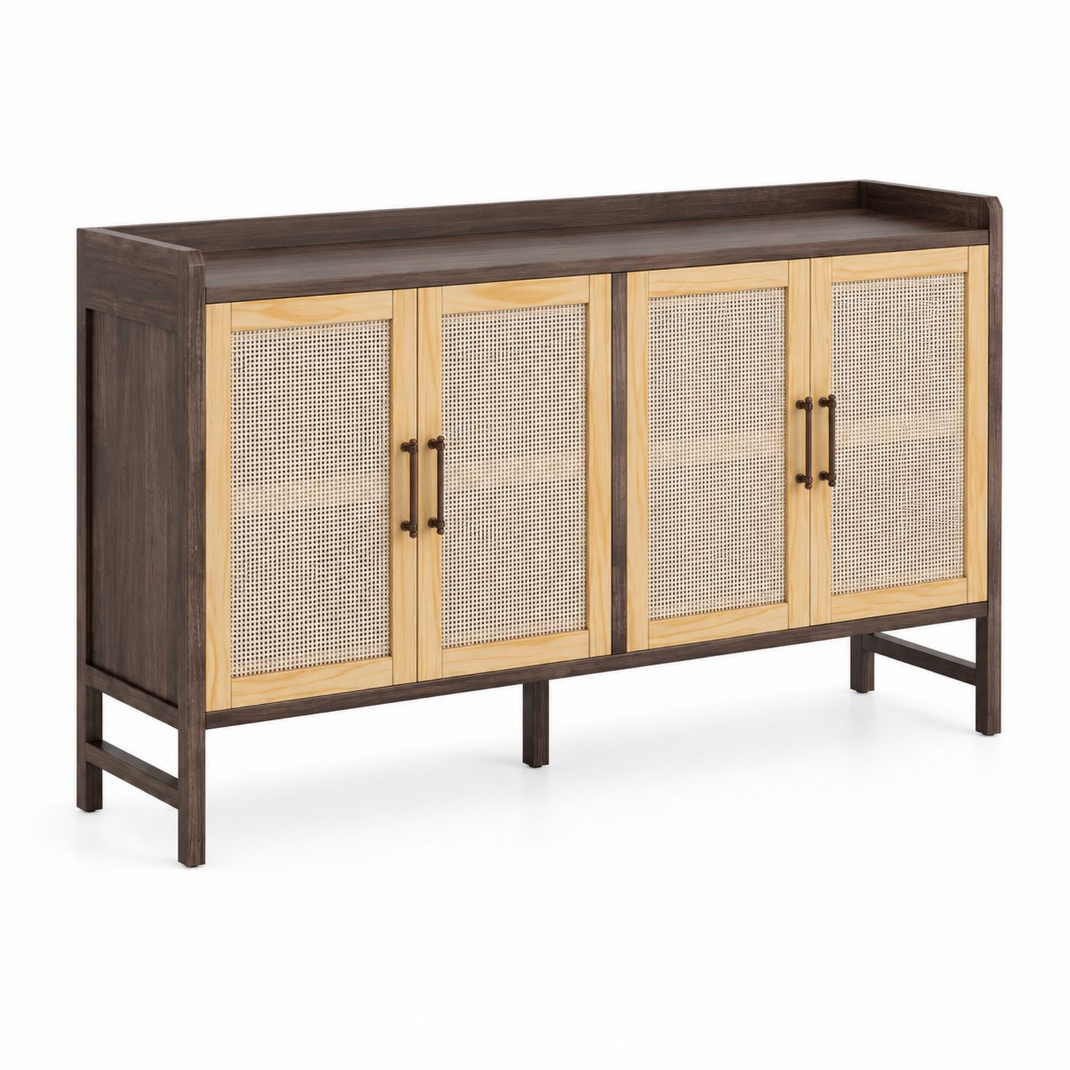 Aparador de Madera y Ratán 180x40x90 cm-domvirek