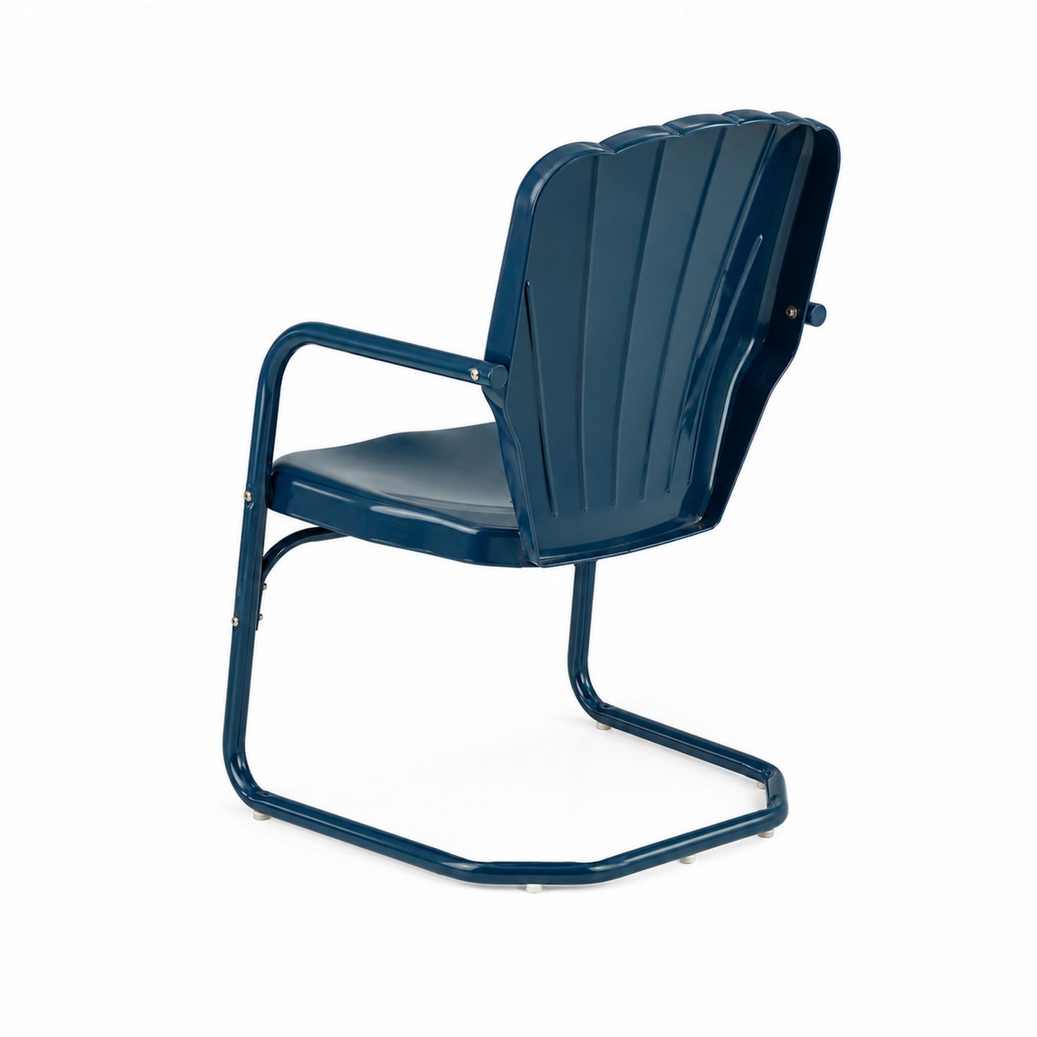 Silla de metal azul para exterior-domvirek