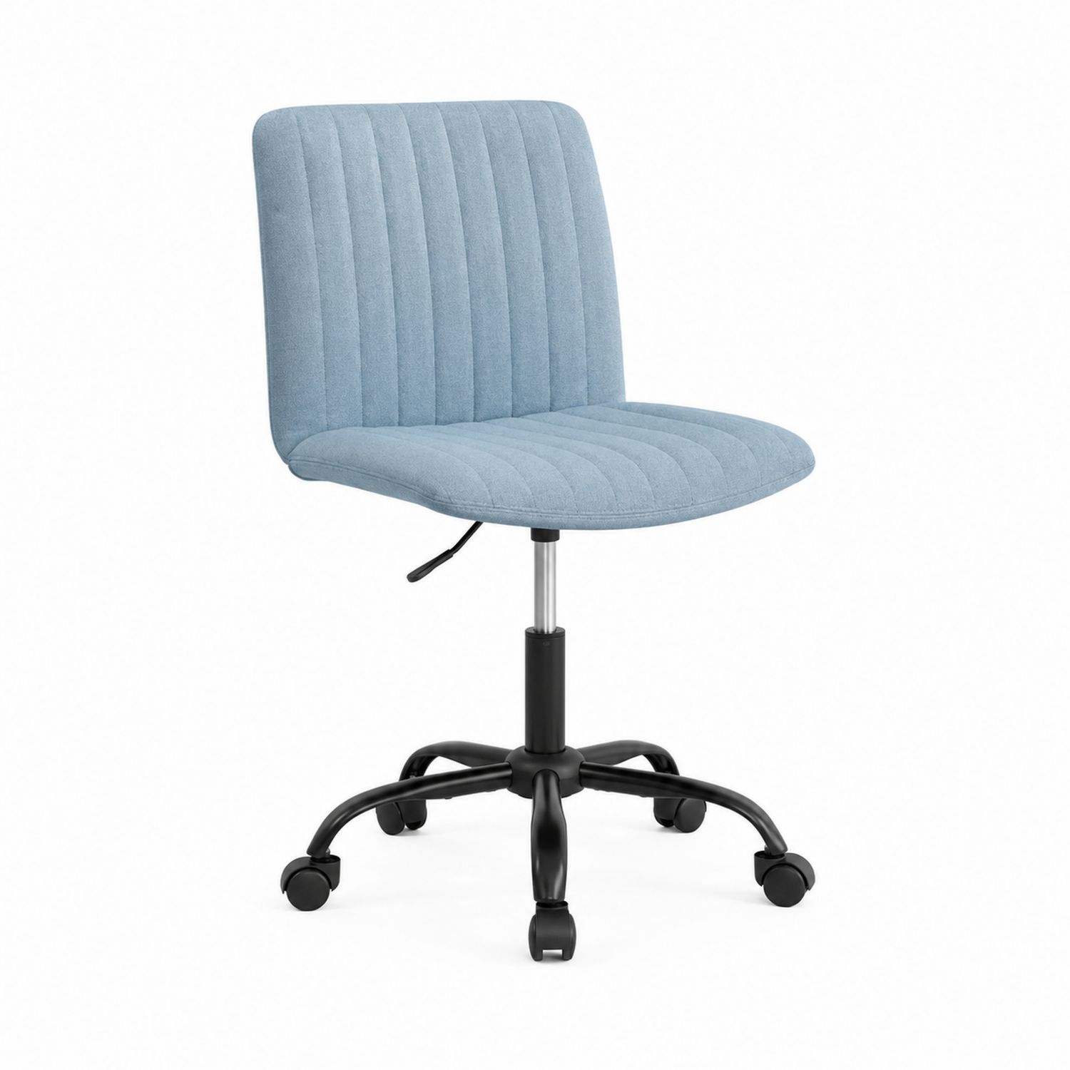 Silla de oficina giratoria de poliéster azul ajustable 45x50x80cm-domvirek