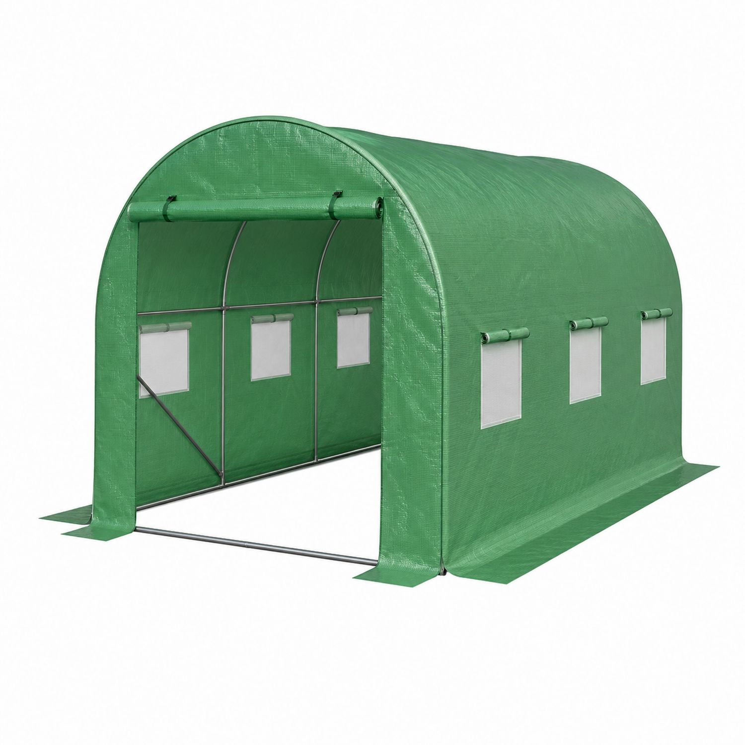 Invernadero túnel verde 300x200x200 cm PVC y acero-domvirek