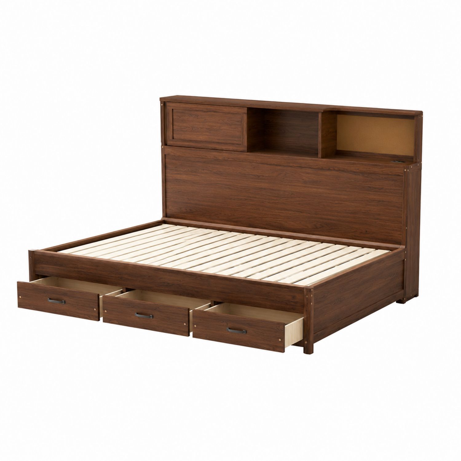 Cama de Madera con Cajones de Almacenamiento 200x160 cm Marrón-domvirek