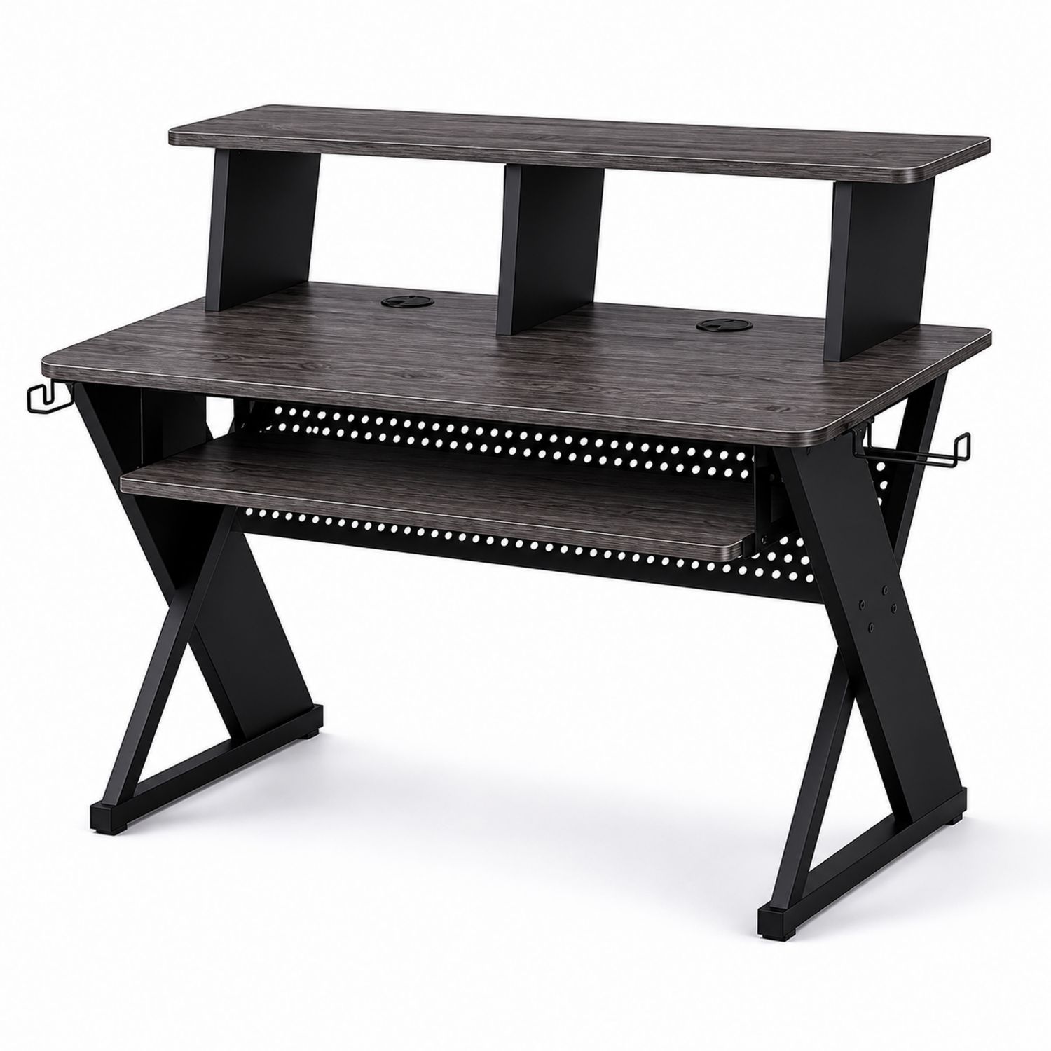Escritorio de Madera y Metal 140x60x90 cm Negro/Gris Oscuro-domvirek