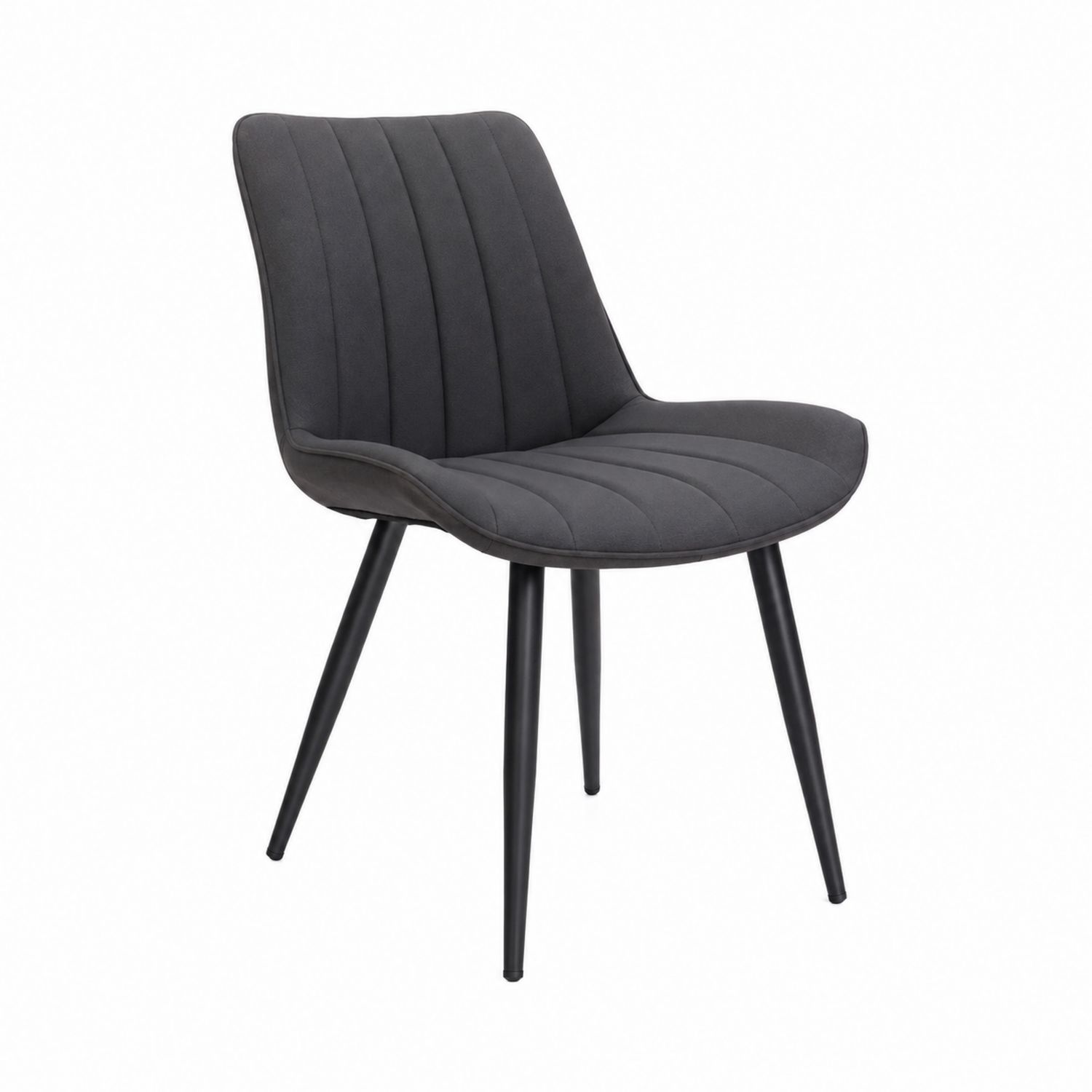 Silla de tela gris con patas de metal-domvirek