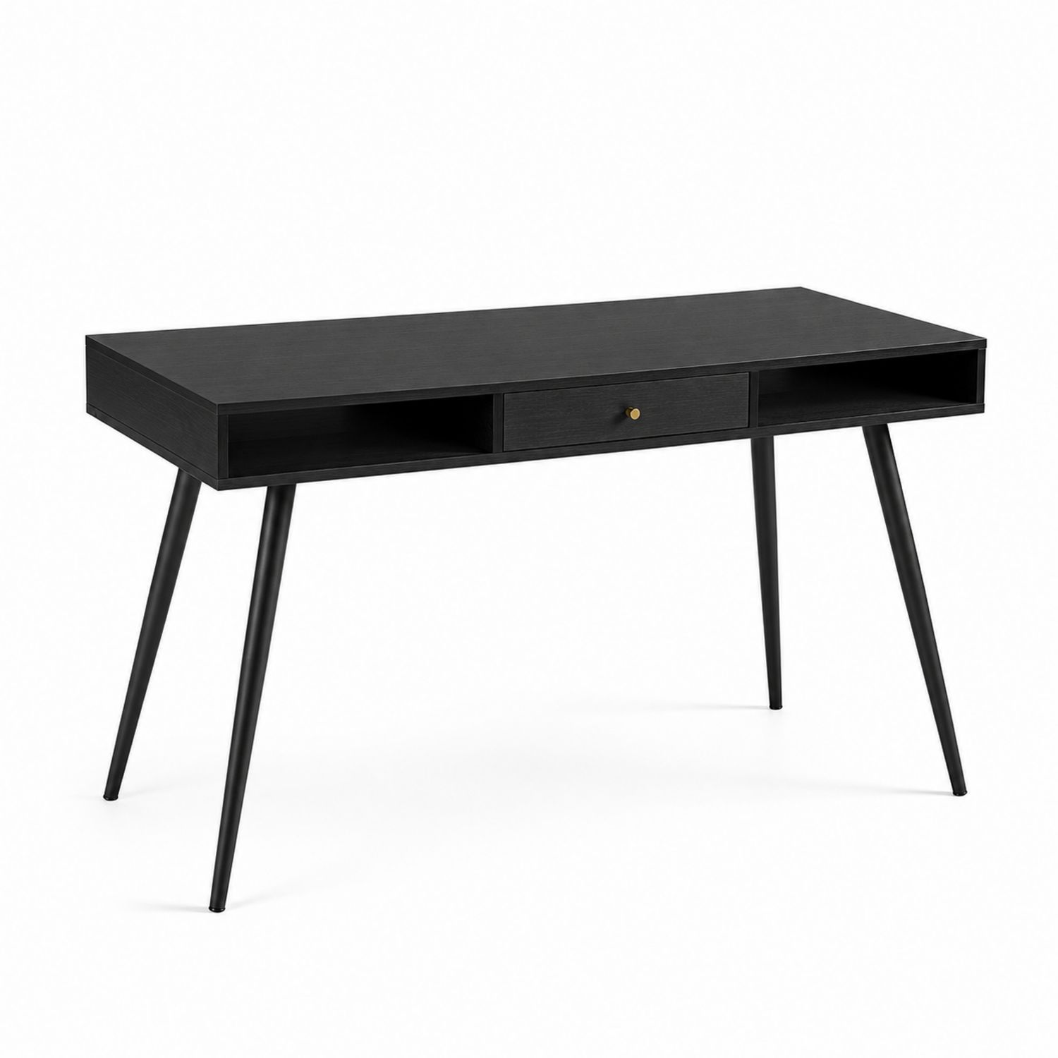 Escritorio de madera y metal negro 120x60x75 cm-domvirek