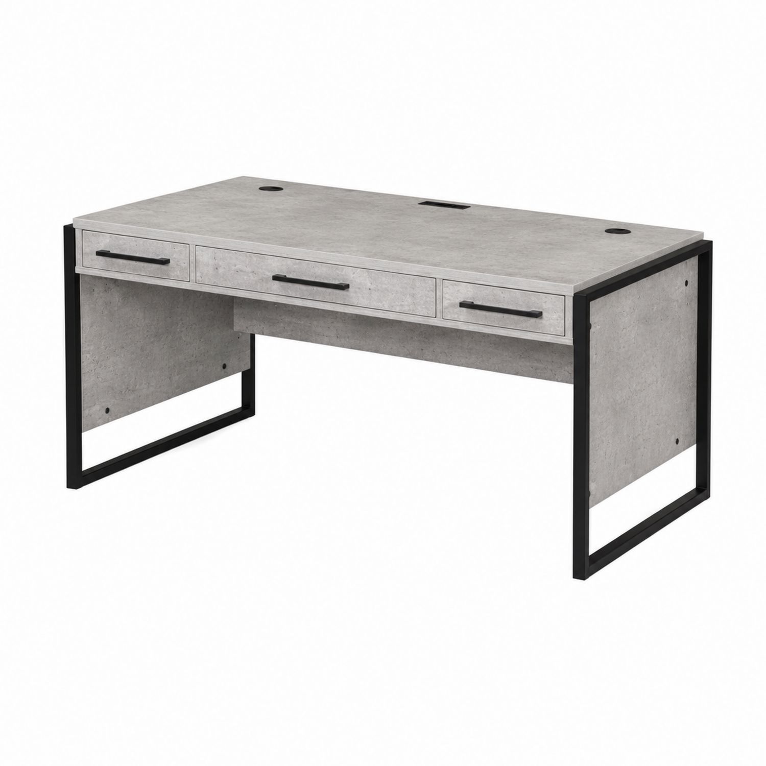 Escritorio de Tablero de Partículas y Metal con 3 Cajones-domvirek