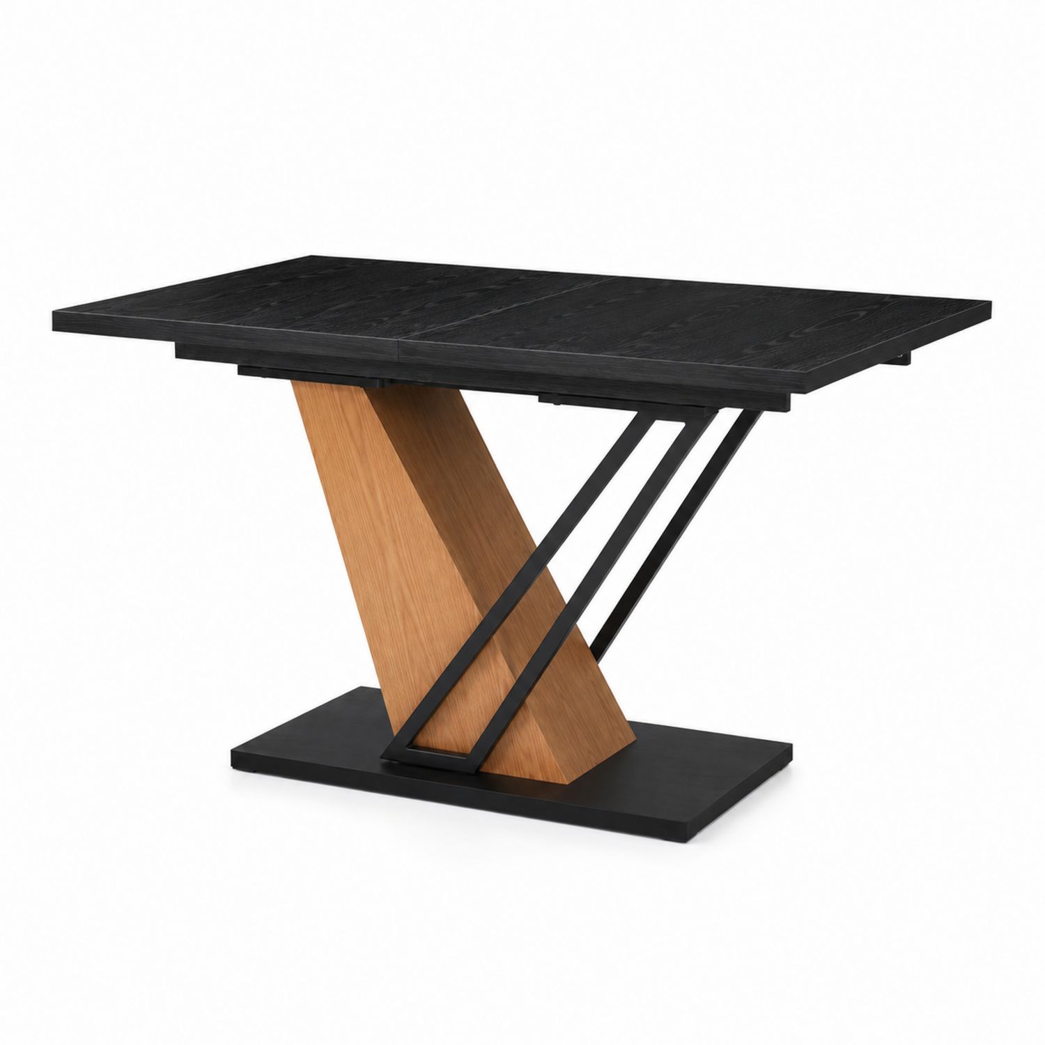 Mesa de comedor rectangular de madera y metal 180x90x75 cm Negro y Marrón-domvirek