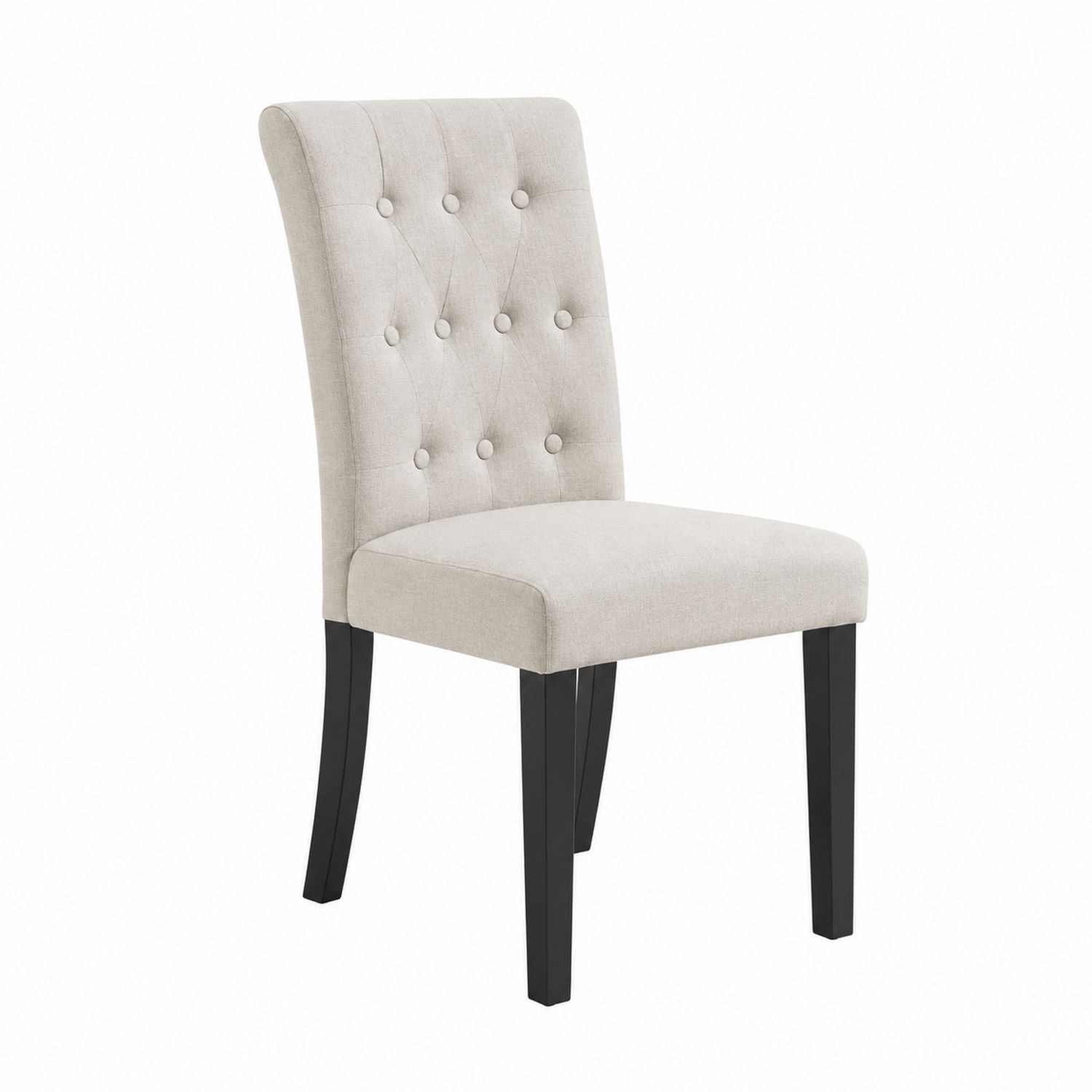 Silla de comedor con tapizado de poliéster y patas de madera negra-domvirek