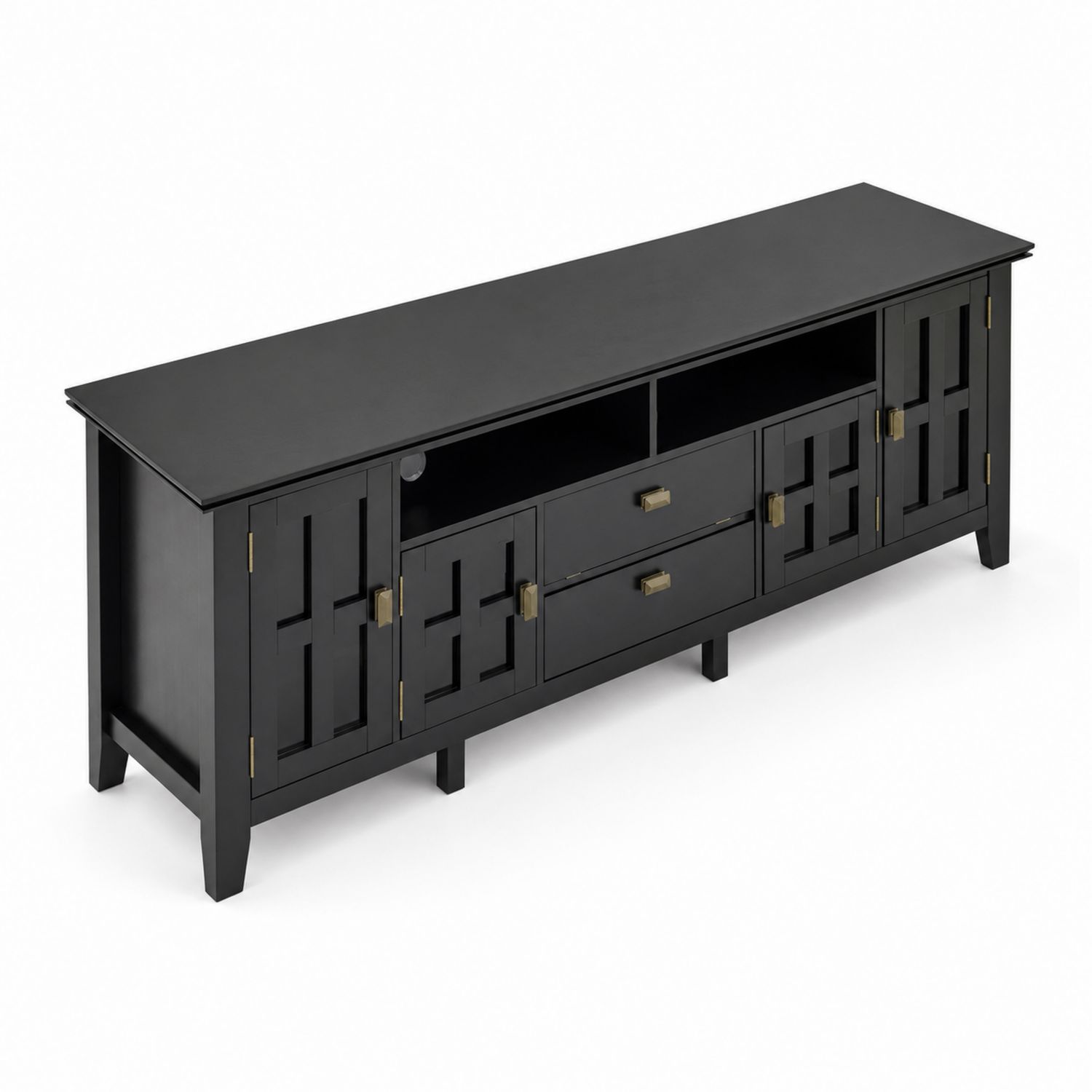 Mueble de TV de Madera con Puertas y Cajones-domvirek