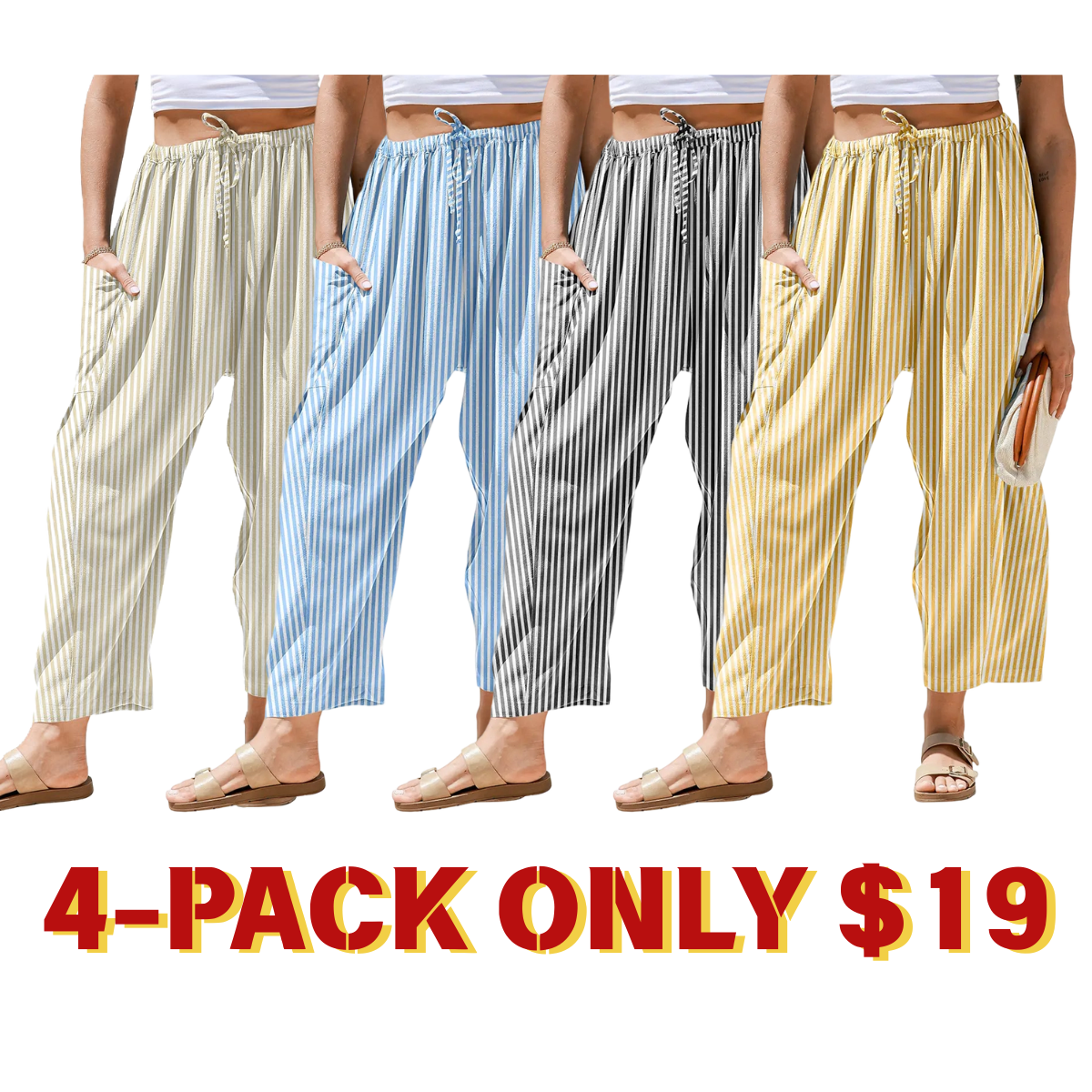 Womens Wide Leg Gingham Striped Plaid Pants