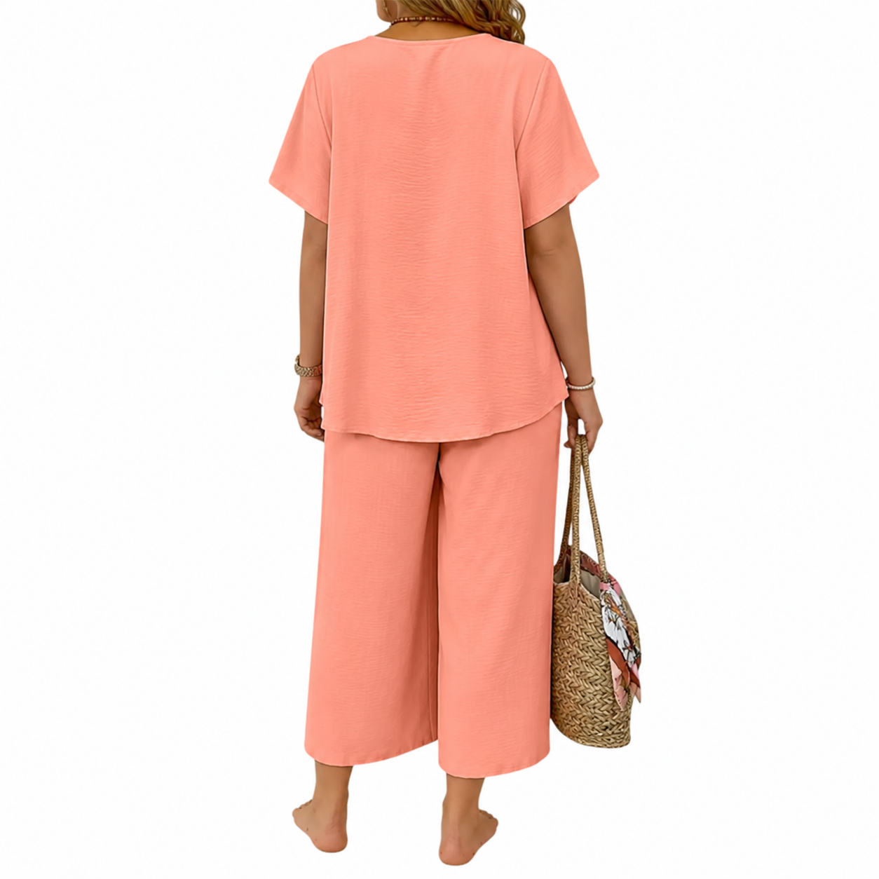 Women's relaxed pocket tee dress full color group photo