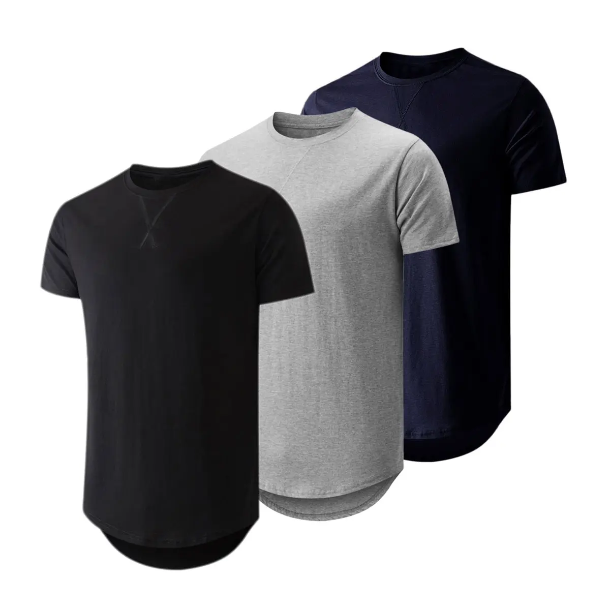 Men's 3 Pack Cotton Hipster Crewneck T-Shirts