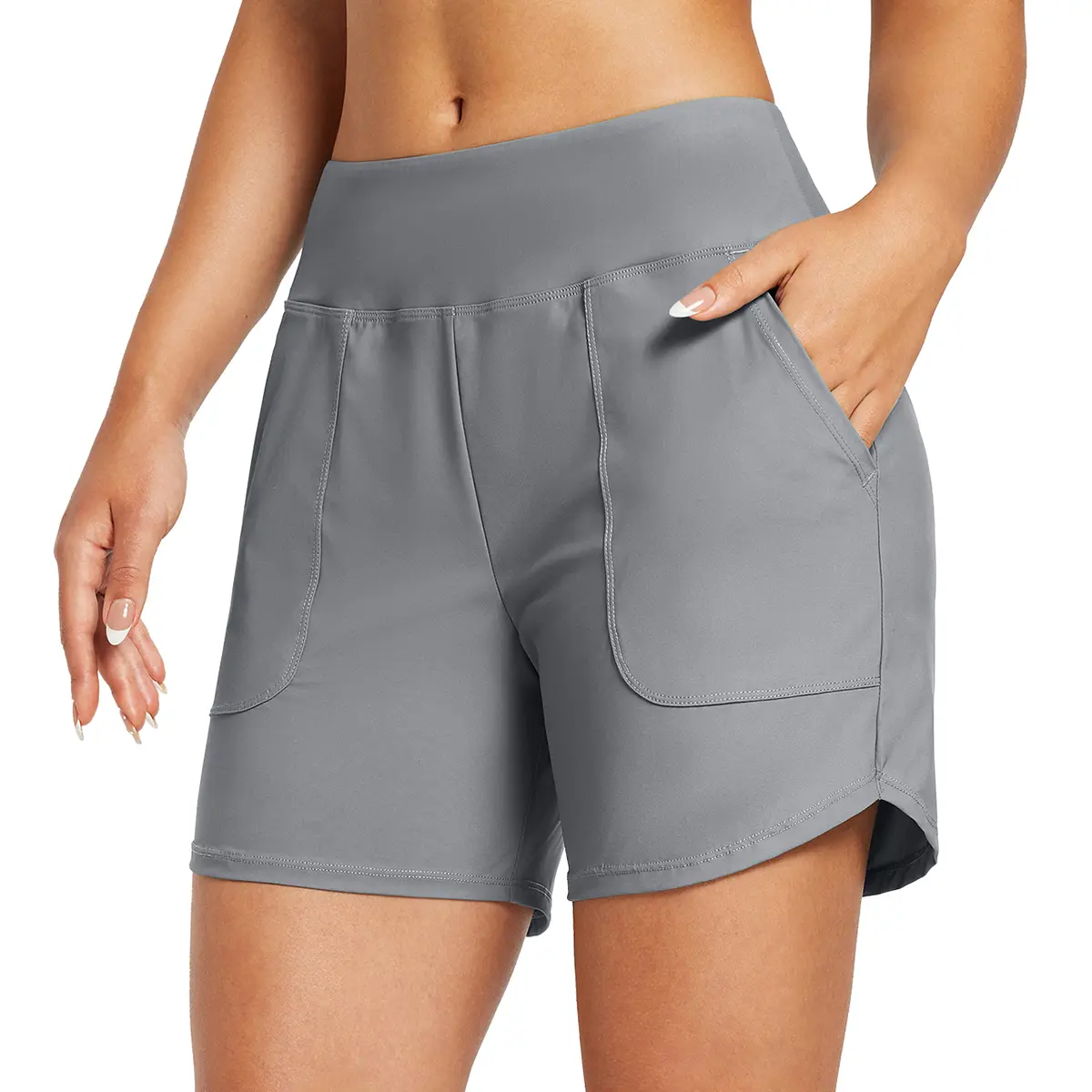 【Limited-Time Special Offer】Women's 3''/5"/7''/9'' High Waisted Lightweight Board Shorts Swim/Running/Workout Quick Dry with Pockets Tankini Bottoms Bathing Suits Plus Size Bermuda Shorts #Summervibes SwimWeek