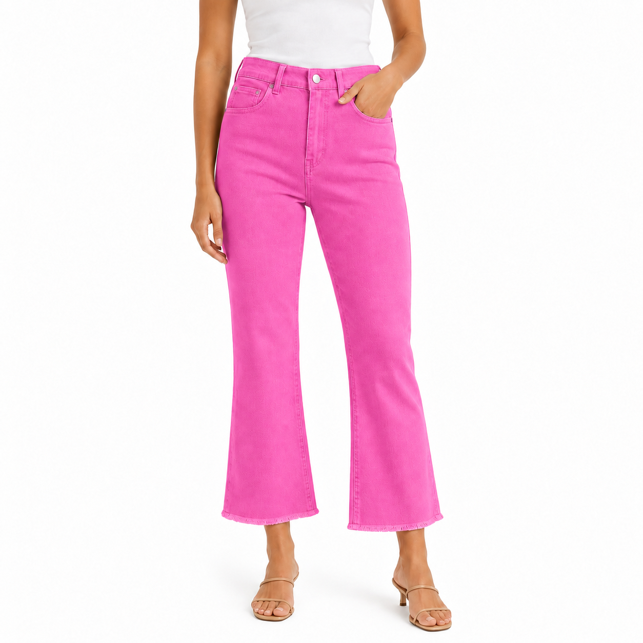 Women's high-waisted cropped flared pants