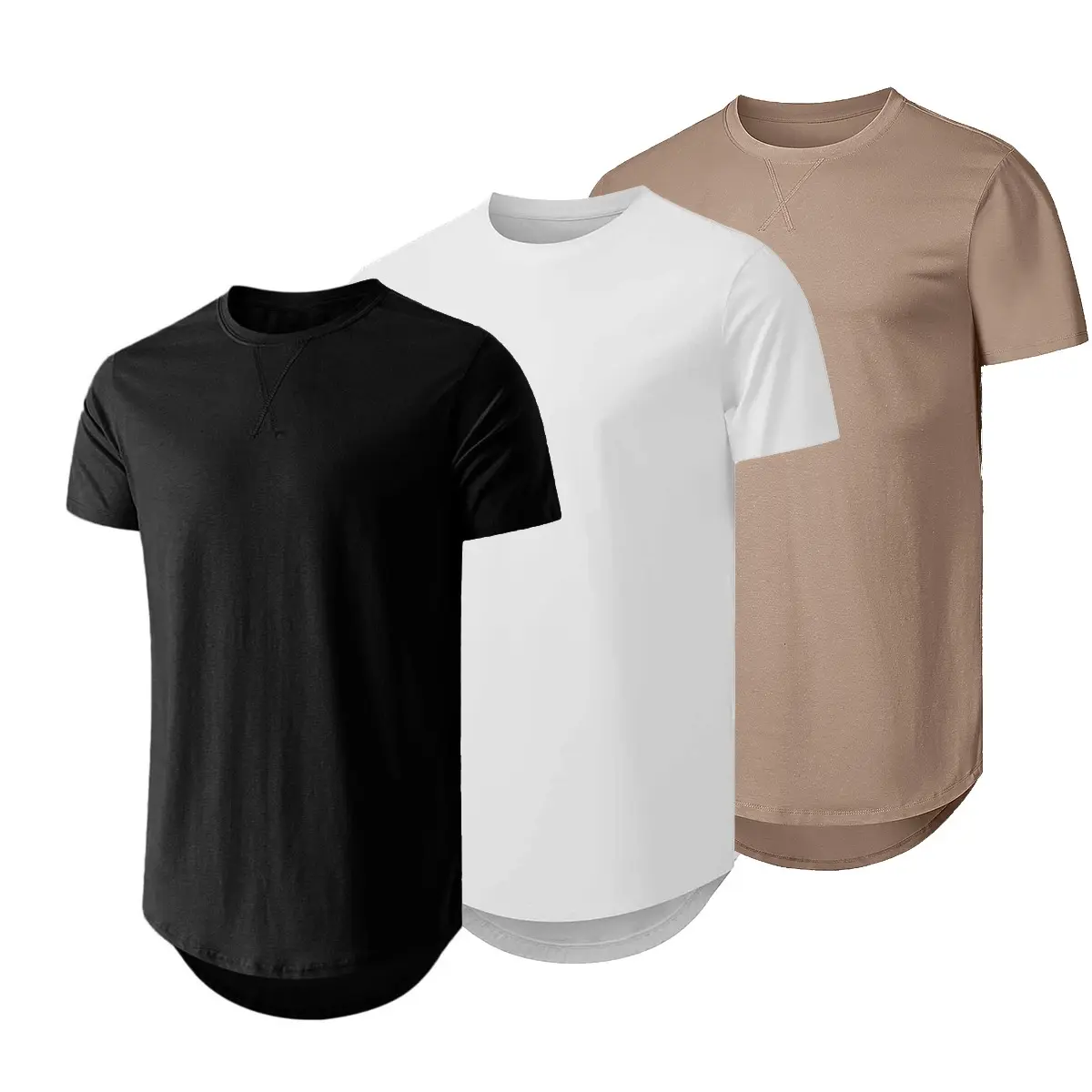 Men's 3 Pack Cotton Hipster Crewneck T-Shirts