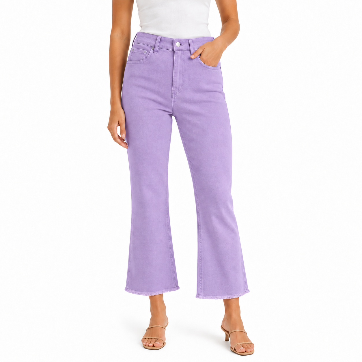 Women's high-waisted cropped flared pants
