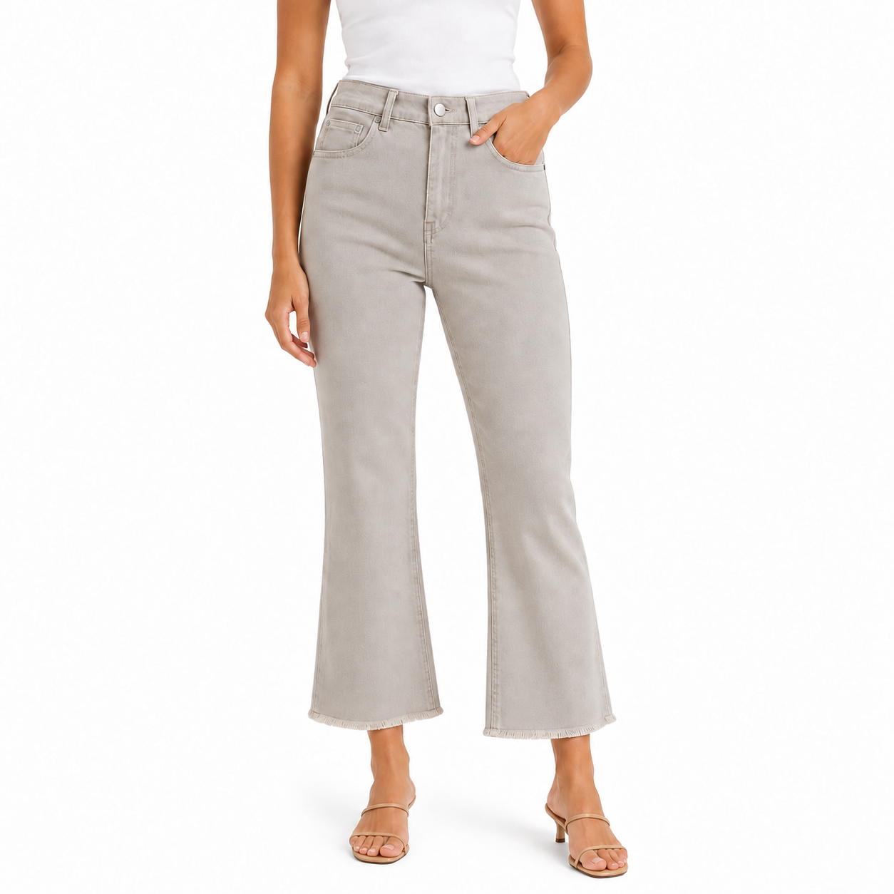 Women's high-waisted cropped flared pants