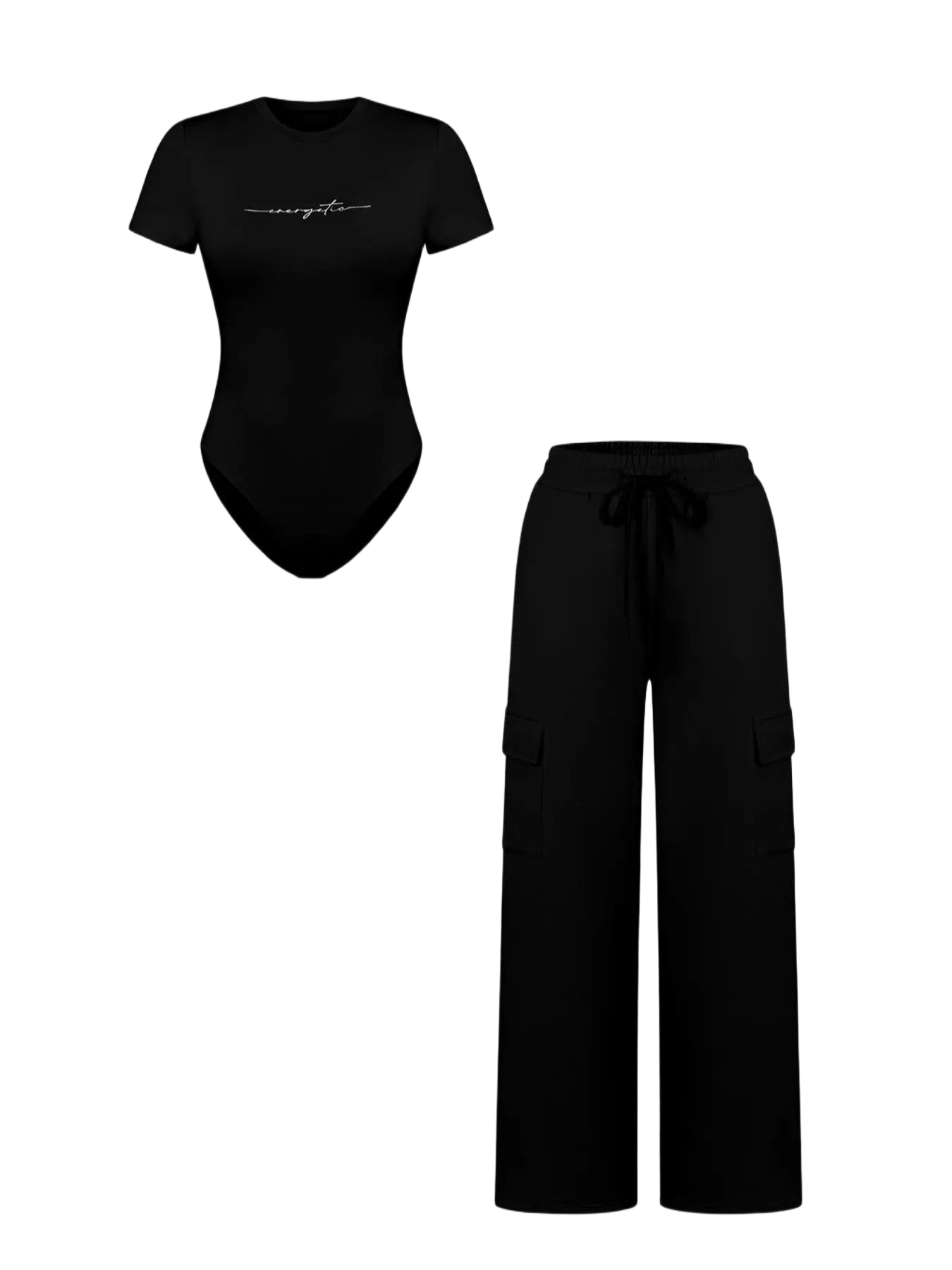 Women's Matching Lounge Set – Soft Tee & Wide Leg Pants