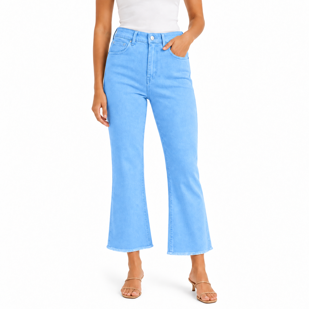 Women's high-waisted cropped flared pants