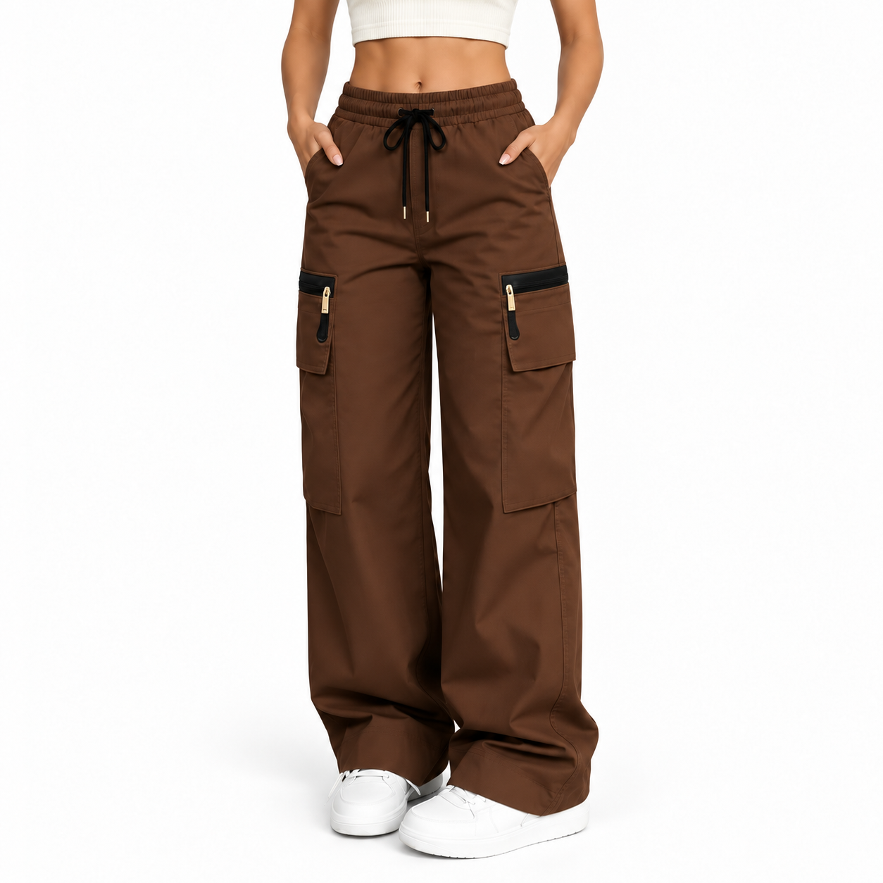 Women’s Lightweight Cargo Pants – Loose Fit Utility Trousers with Multiple Pockets for Everyday Wear