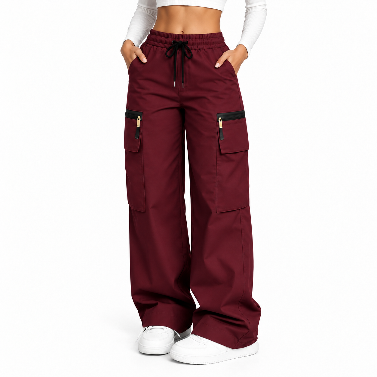 Women’s Lightweight Cargo Pants – Loose Fit Utility Trousers with Multiple Pockets for Everyday Wear
