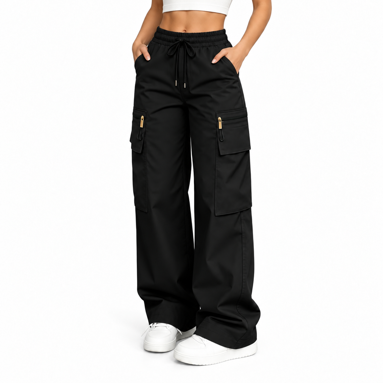 Women’s Lightweight Cargo Pants – Loose Fit Utility Trousers with Multiple Pockets for Everyday Wear