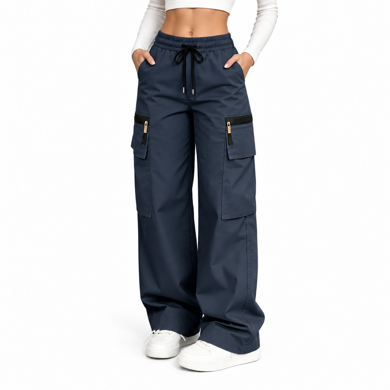 Women’s Lightweight Cargo Pants – Loose Fit Utility Trousers with Multiple Pockets for Everyday Wear