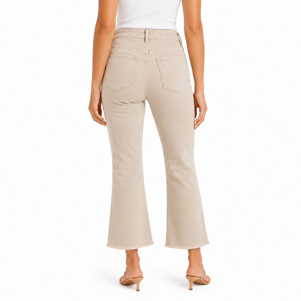 Women's high-waisted cropped flared pants