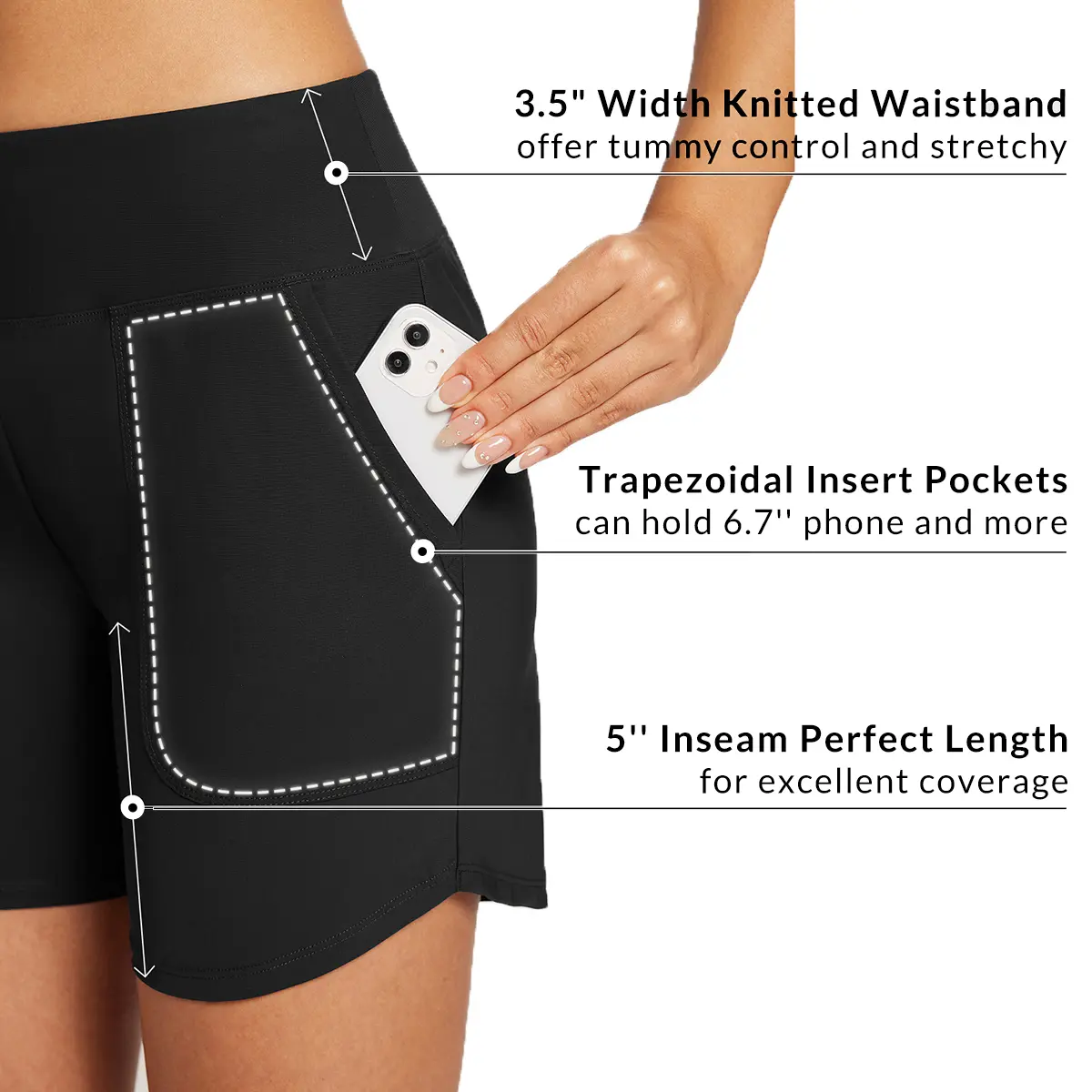【Limited-Time Special Offer】Women's 3''/5"/7''/9'' High Waisted Lightweight Board Shorts Swim/Running/Workout Quick Dry with Pockets Tankini Bottoms Bathing Suits Plus Size Bermuda Shorts #Summervibes SwimWeek