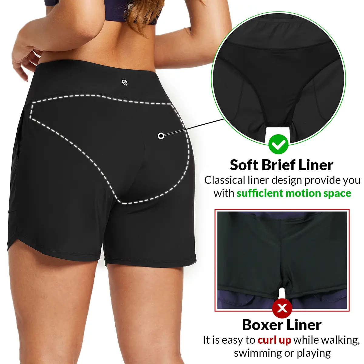 【Limited-Time Special Offer】Women's 3''/5"/7''/9'' High Waisted Lightweight Board Shorts Swim/Running/Workout Quick Dry with Pockets Tankini Bottoms Bathing Suits Plus Size Bermuda Shorts #Summervibes SwimWeek