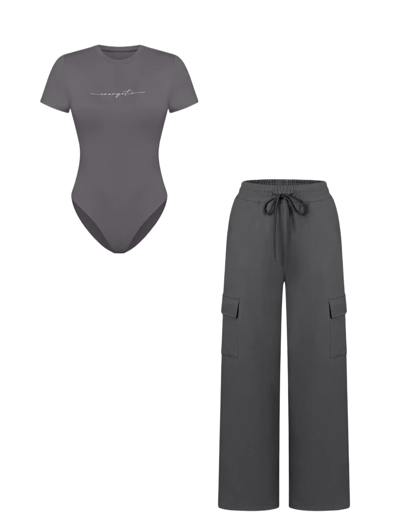 Women's Matching Lounge Set – Soft Tee & Wide Leg Pants