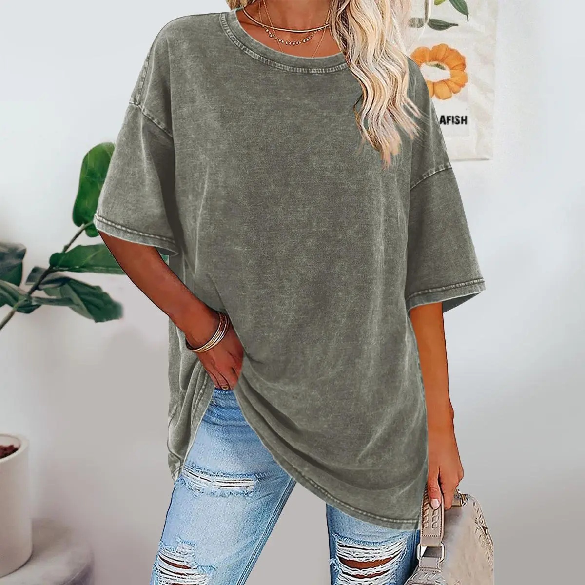 Acid Washed T-Shirts for Women