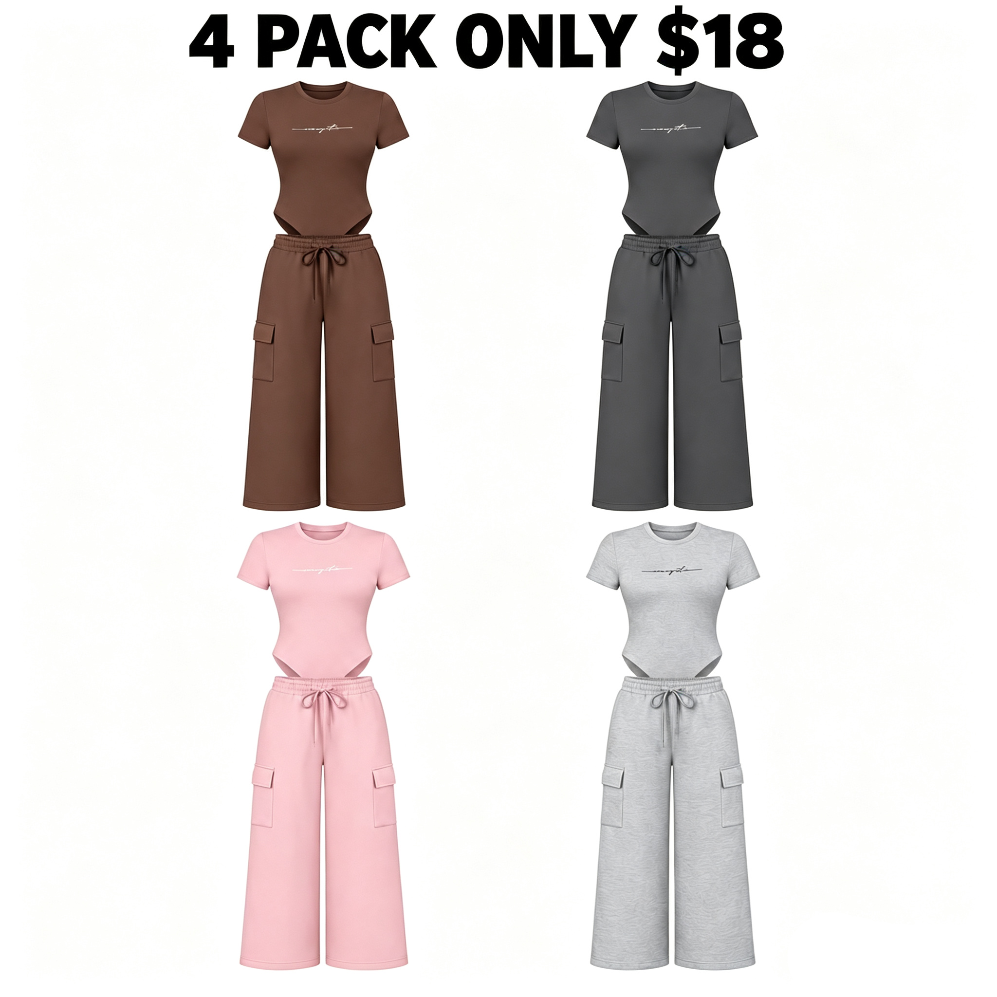 Women's Matching Lounge Set – Soft Tee & Wide Leg Pants