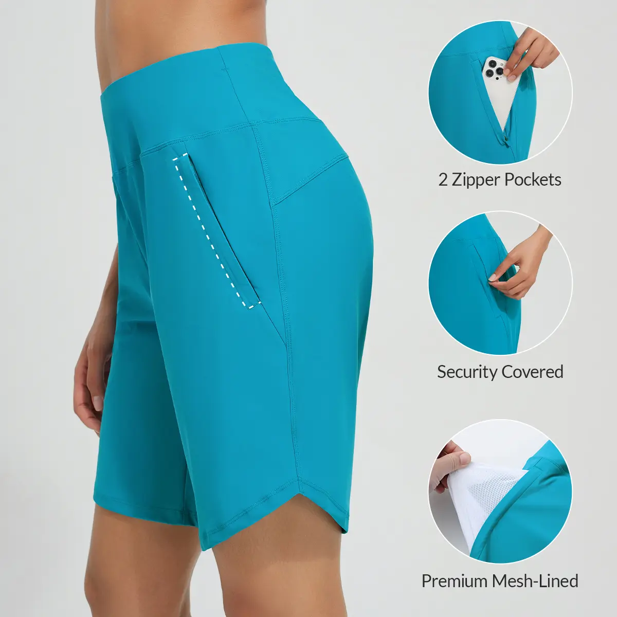 【Limited-Time Special Offer】Women's 3''/5"/7''/9'' High Waisted Lightweight Board Shorts Swim/Running/Workout Quick Dry with Pockets Tankini Bottoms Bathing Suits Plus Size Bermuda Shorts #Summervibes SwimWeek