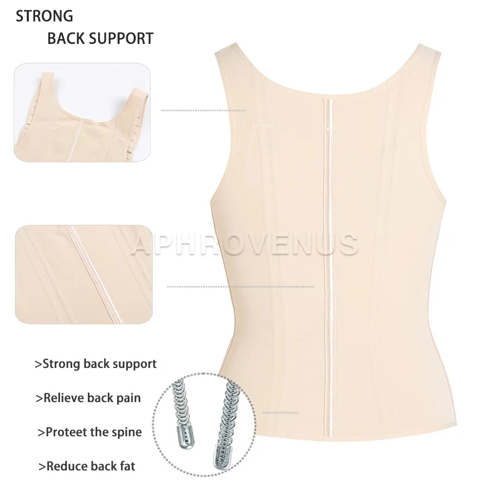Women Double Compression Waist Trainer Corset with Bone Adjustable Zipper Shaper
