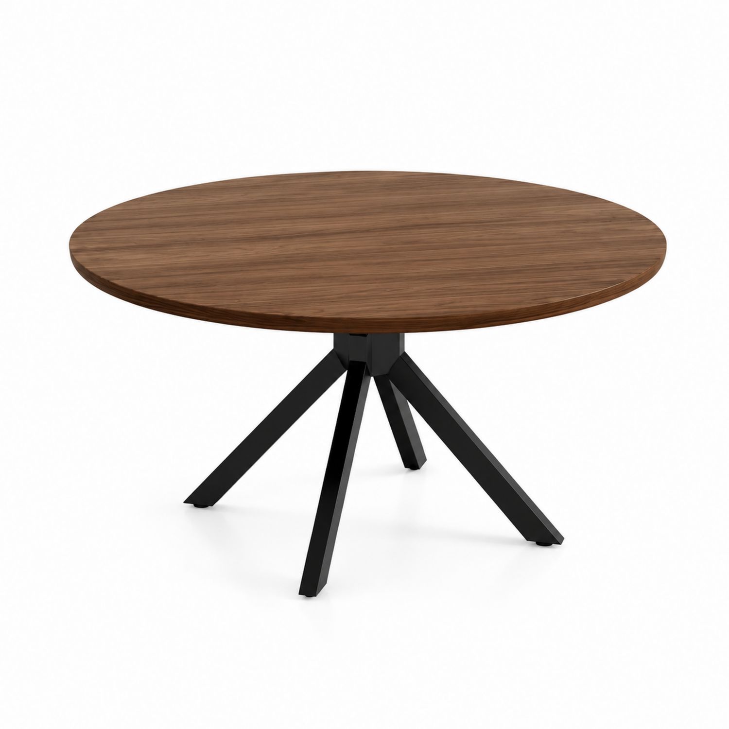 Mesa redonda de madera con patas de metal negro 120 cm