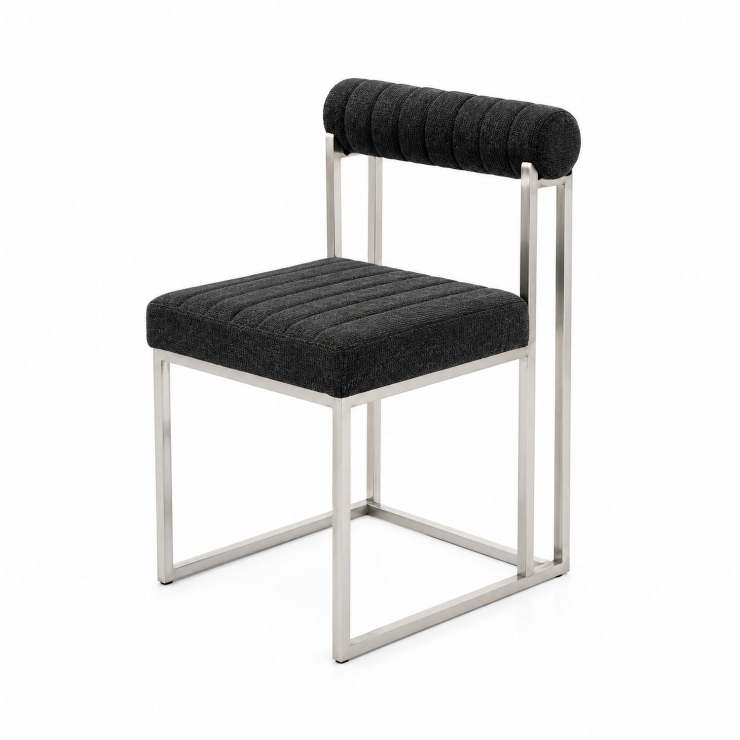 Silla de acero inoxidable y poliéster Negro
