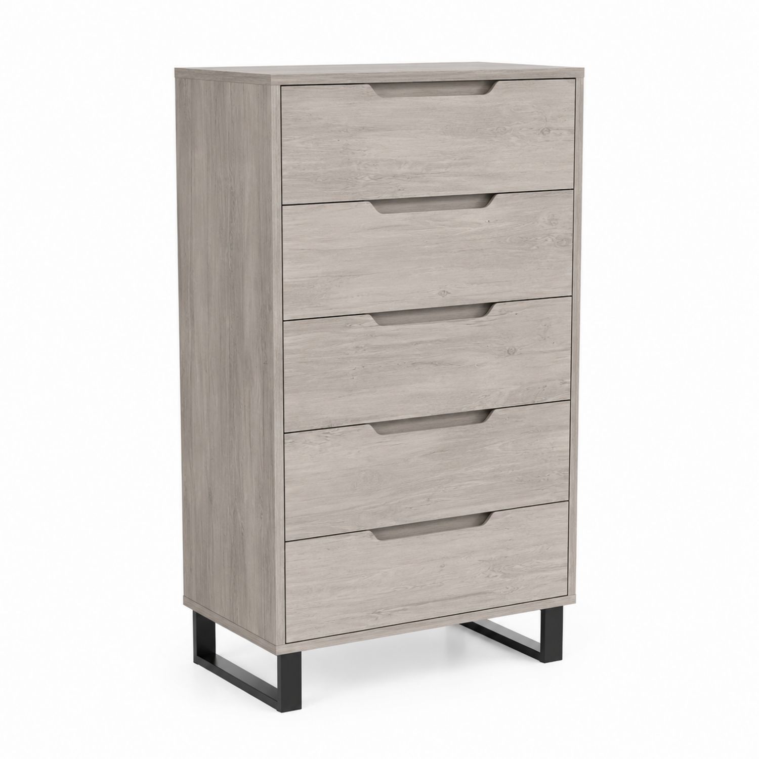 Cajonera de 5 Cajones de MDF y Metal Gris