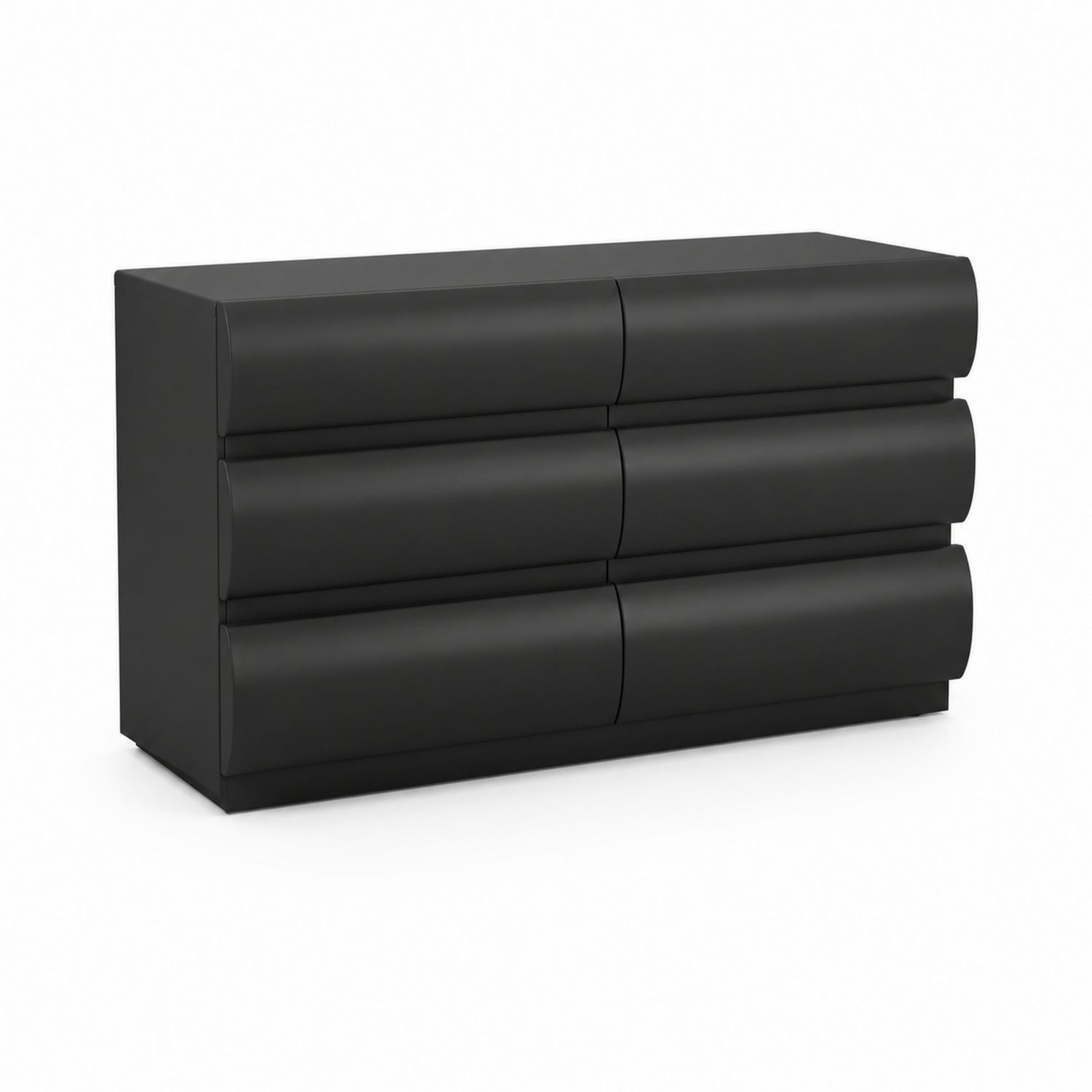 Cajonera de 6 Cajones de MDF Negro 80x160x40 cm
