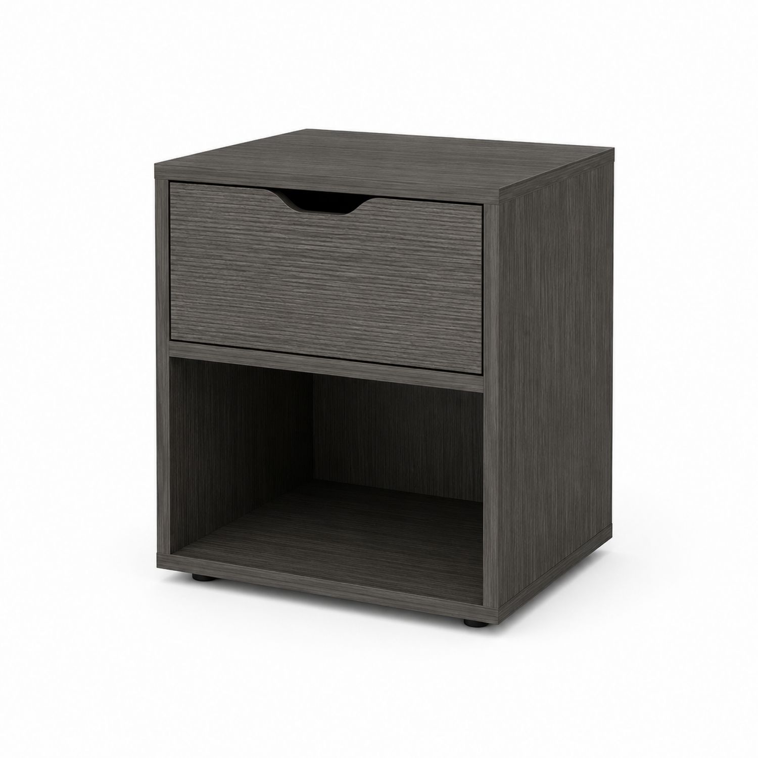 Mesita de noche de MDF gris 40x30x50 cm