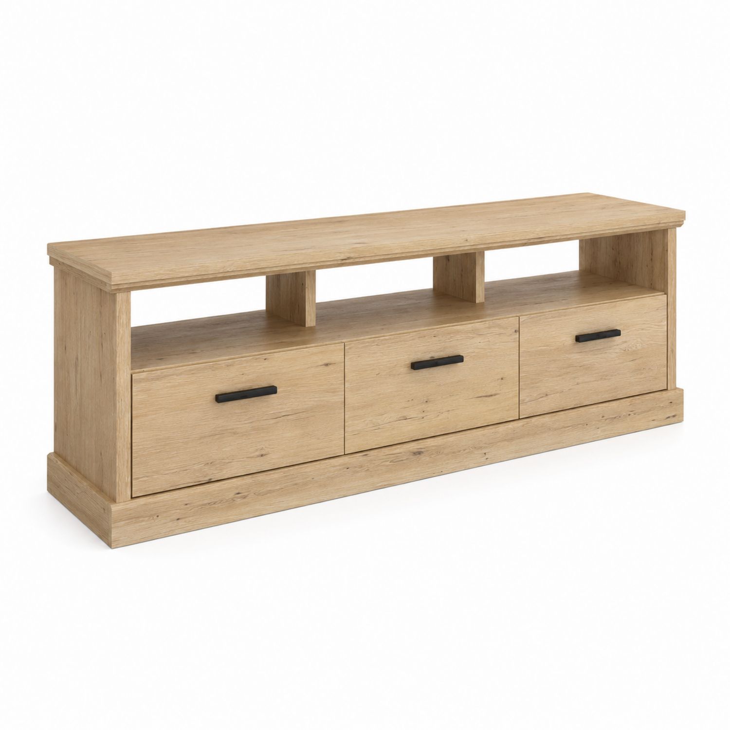 Mueble para TV de madera con 3 cajones y compartimentos 180x40x50 cm