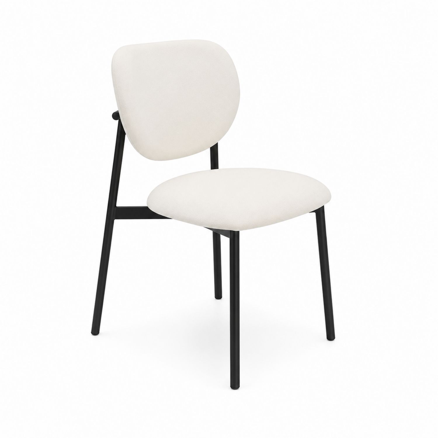 Silla de metal con tapizado en poliéster beige