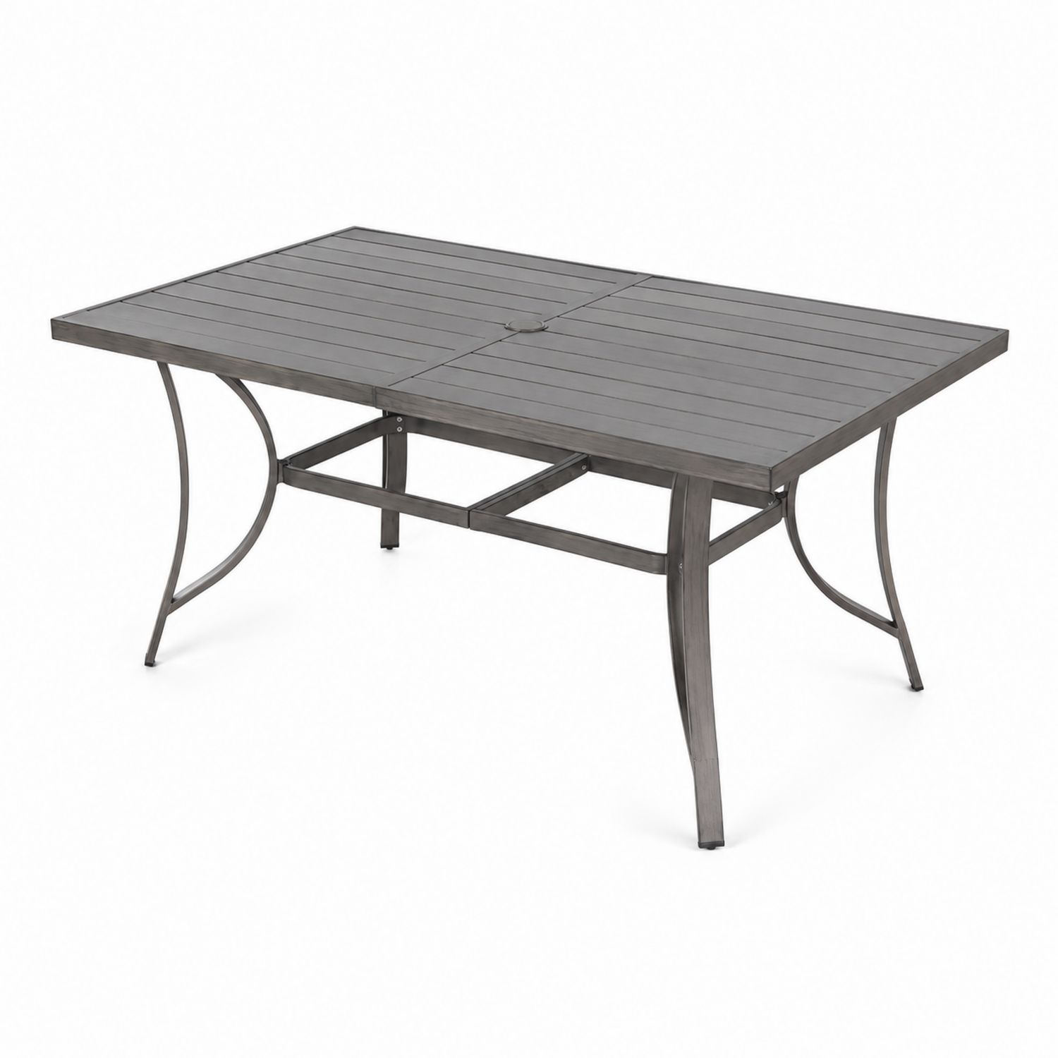 Mesa de comedor rectangular de aluminio 150x90 cm Gris