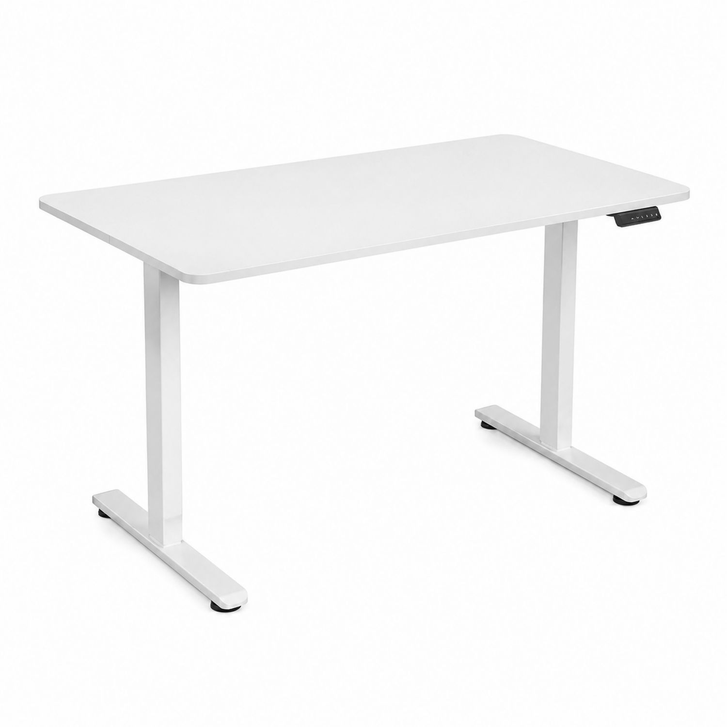 Scrivania regolabile elettrica 120x60 cm MDF e Acciaio Bianco